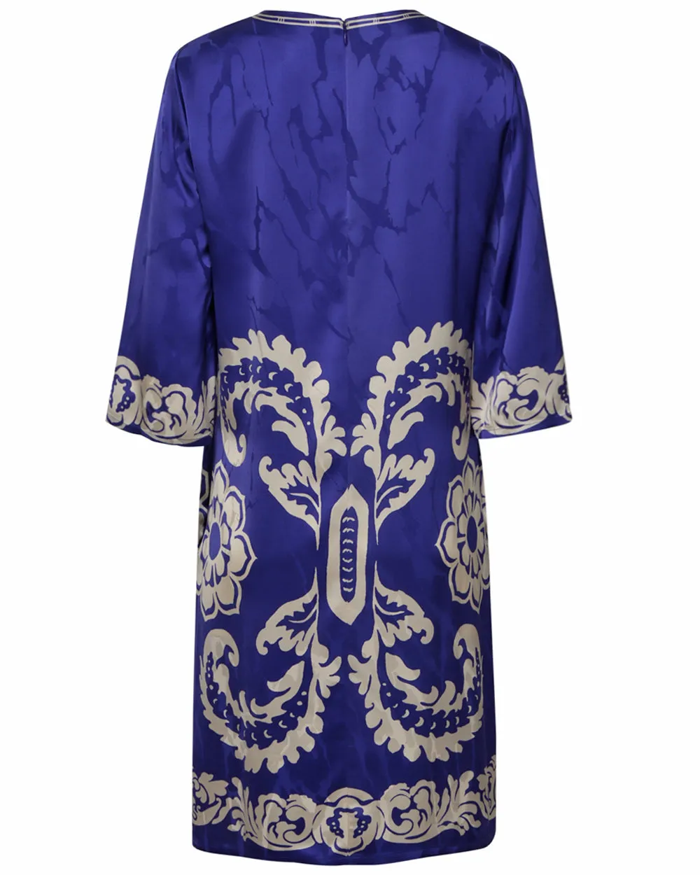 Blue Printed Midi Shift Dress
