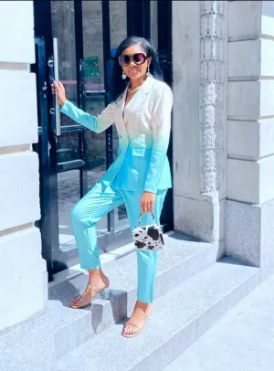 Boss Print- Blue Ombre Pants set