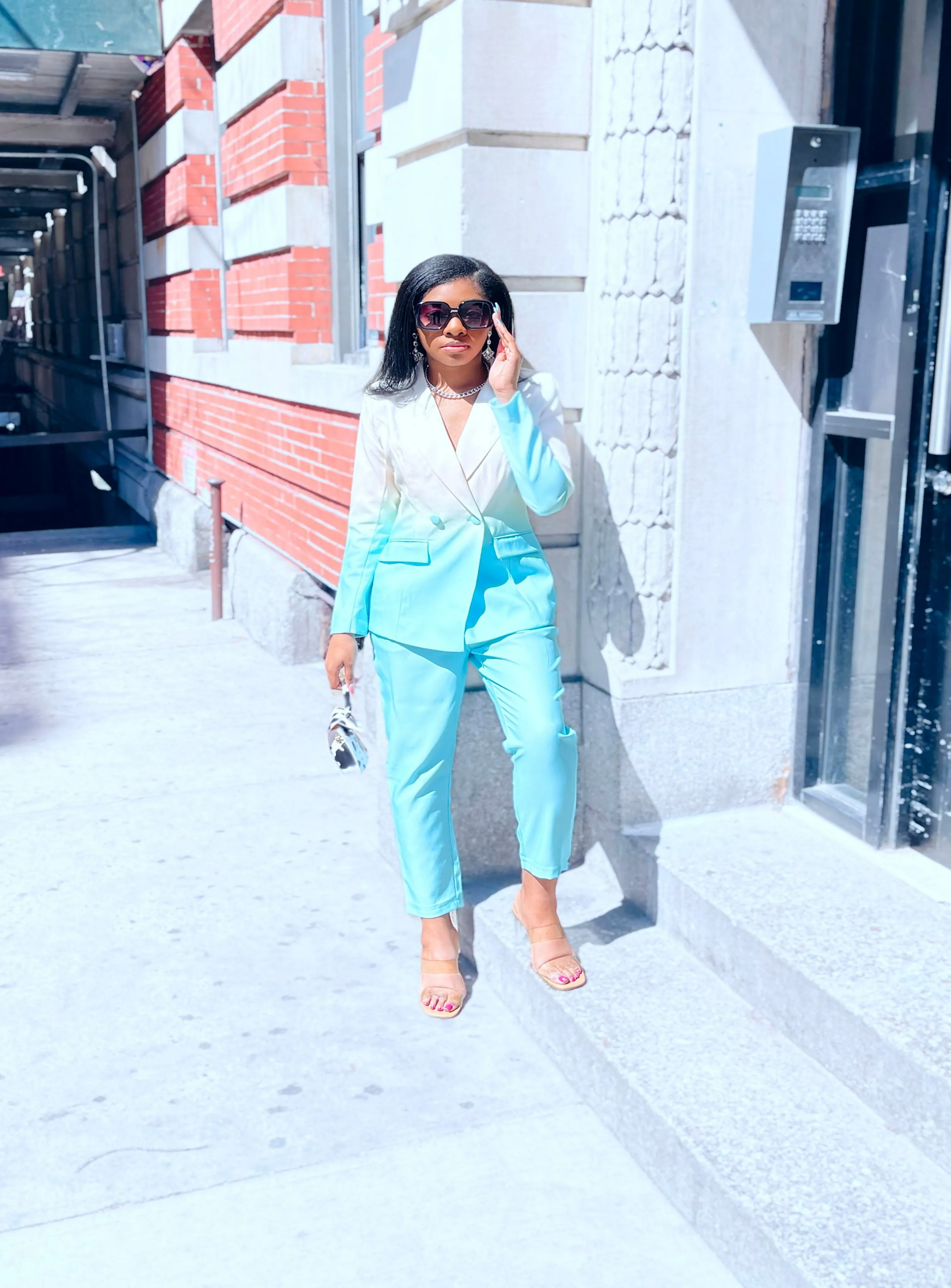 Boss Print- Blue Ombre Pants set