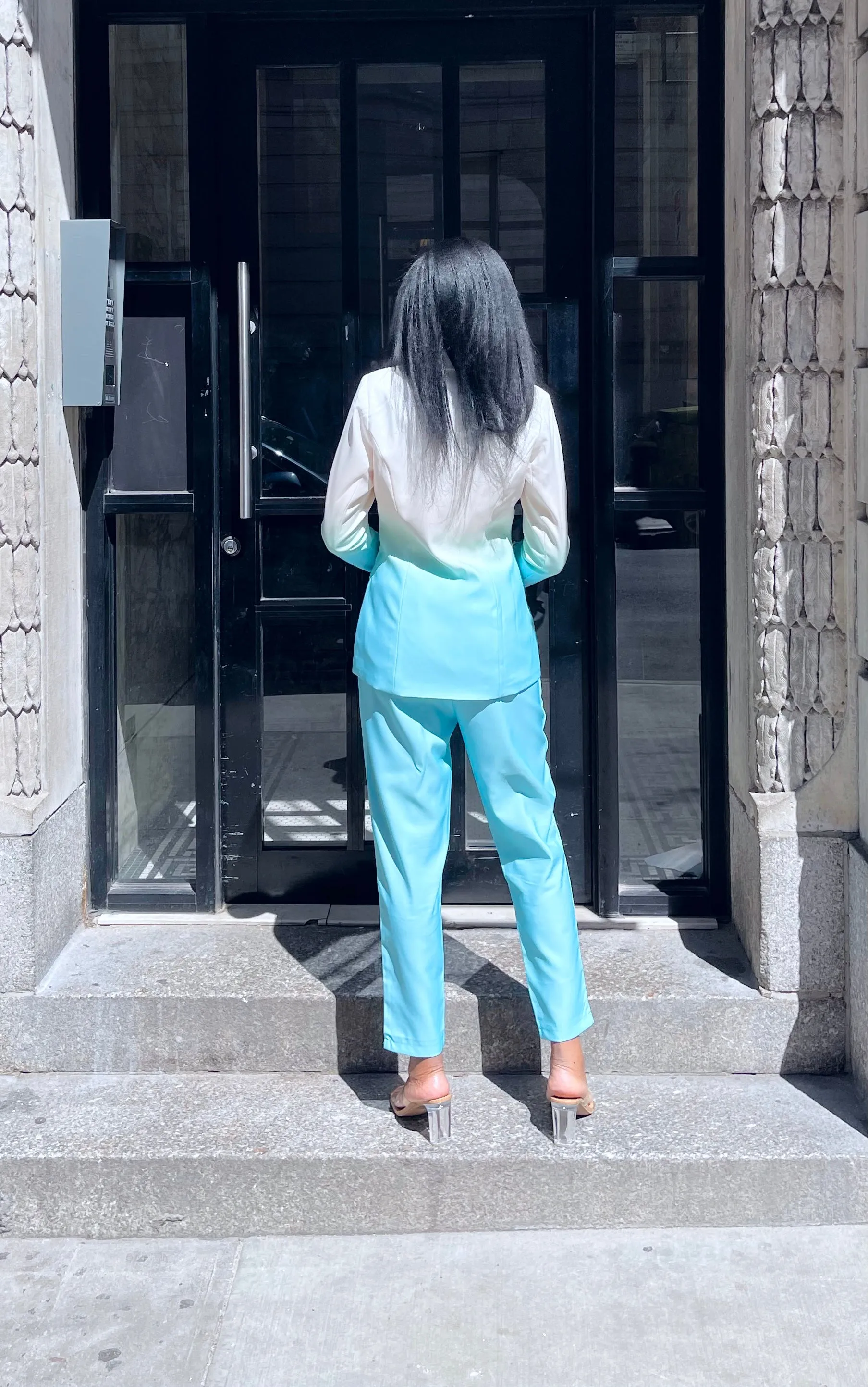 Boss Print- Blue Ombre Pants set
