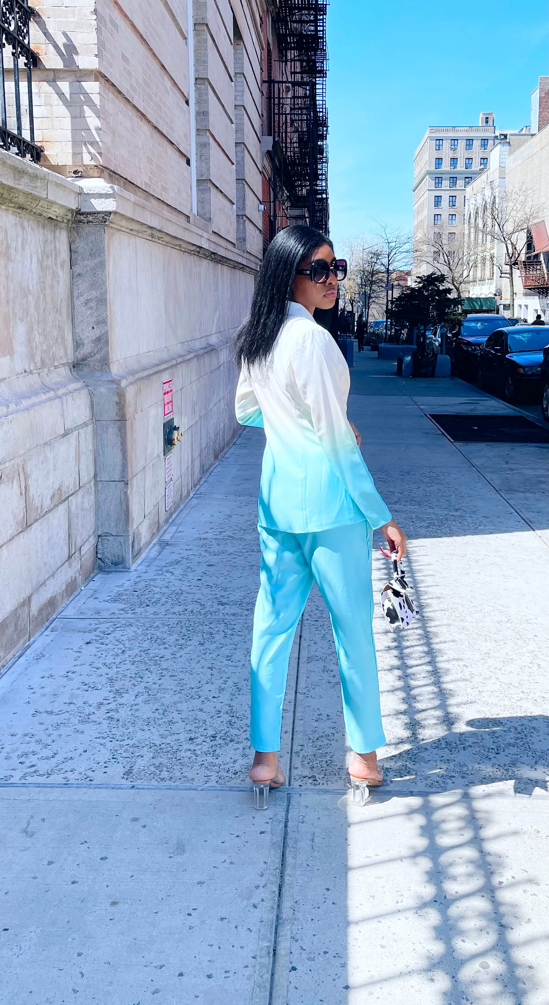 Boss Print- Blue Ombre Pants set