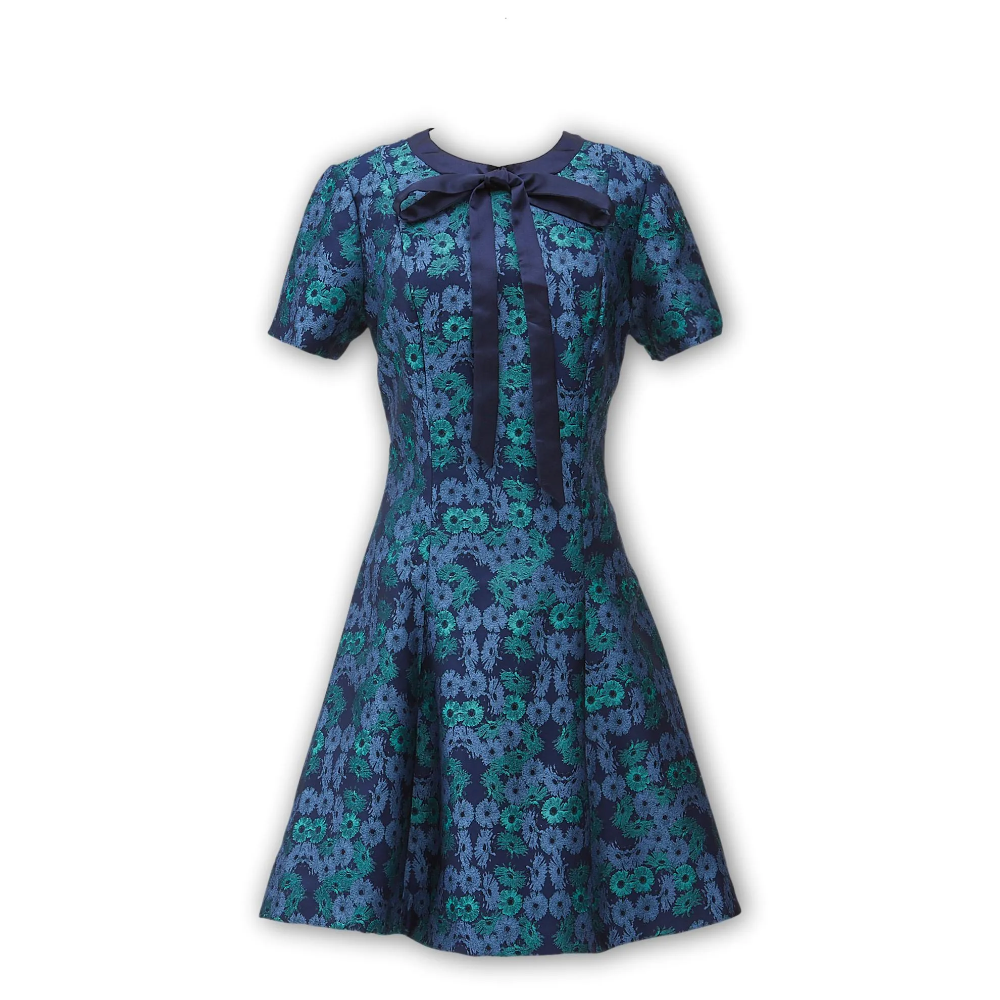 Bow Front Jacquard Shift Dress