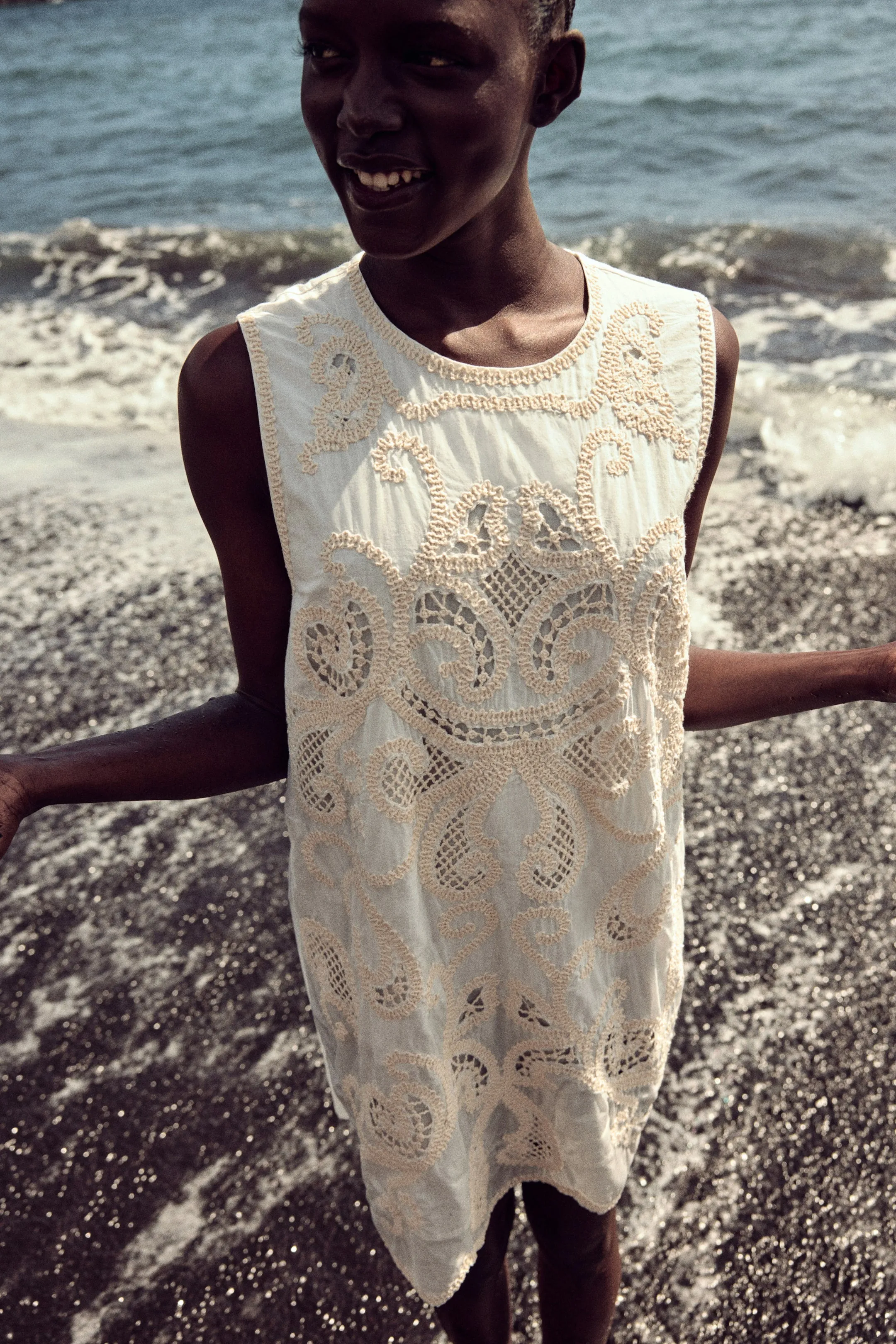Broderie anglaise shift dress