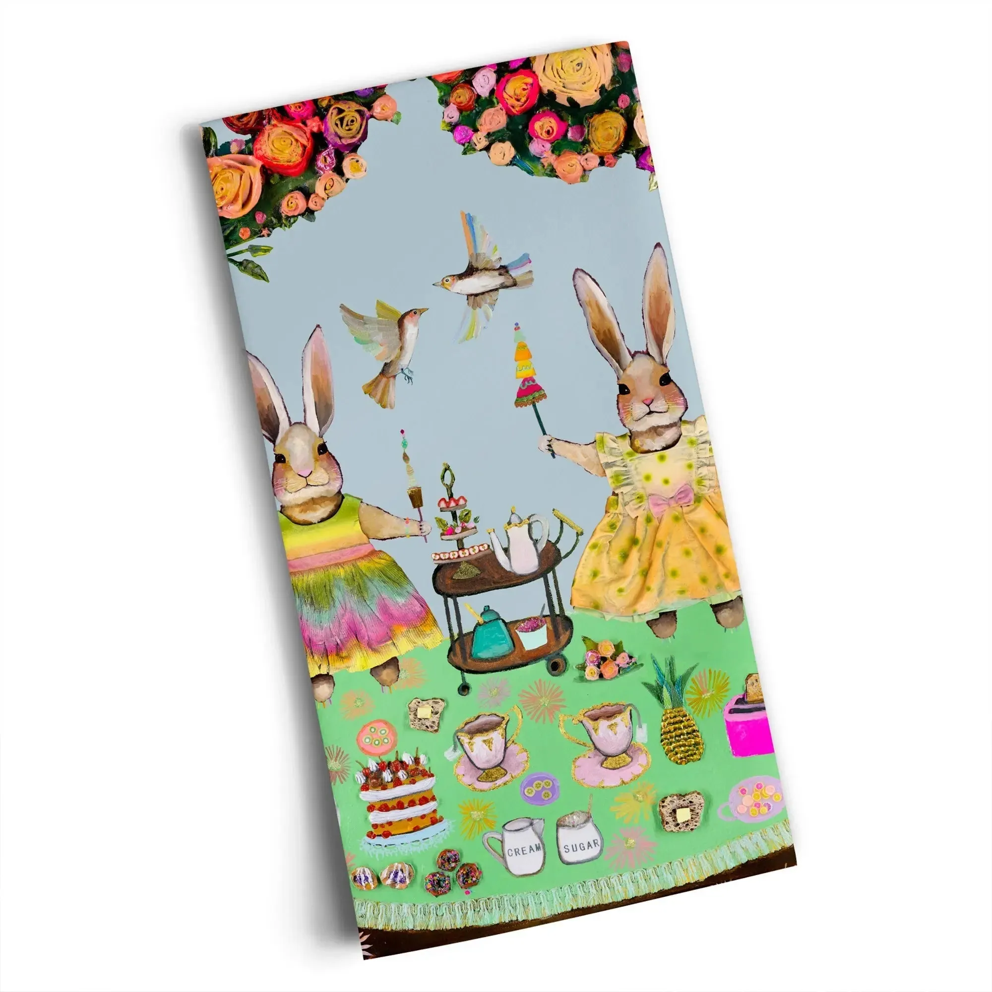 Bunny Tea Party Tea Towels by GreenBox Art