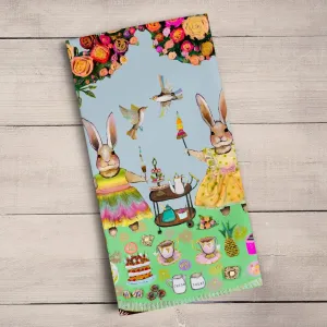 Bunny Tea Party Tea Towels by GreenBox Art