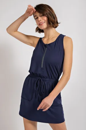 BUTTER SLEEVELESS DEFINED ROMPER DRESS
