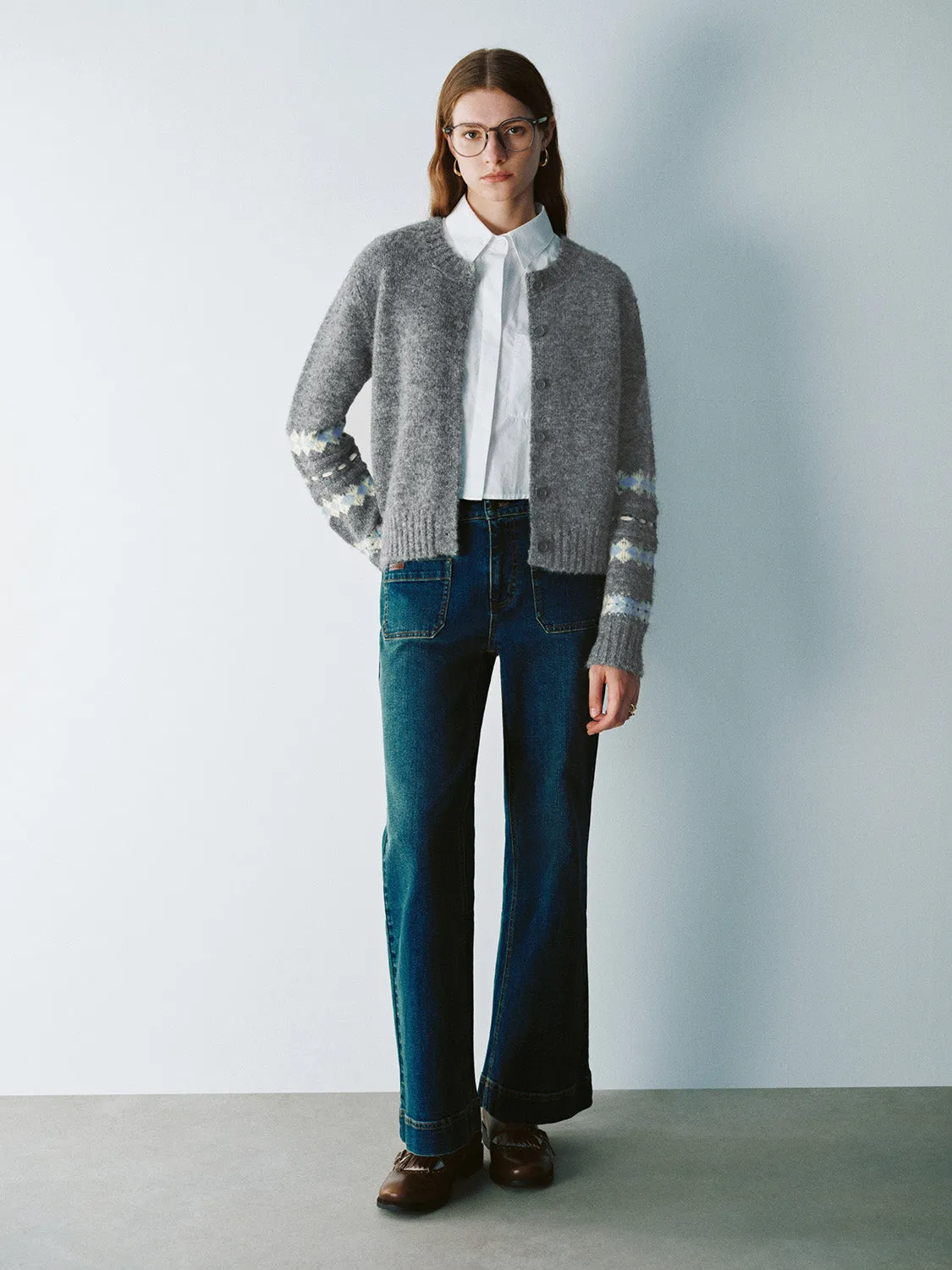 Button Up Straight Knitted Cardigans