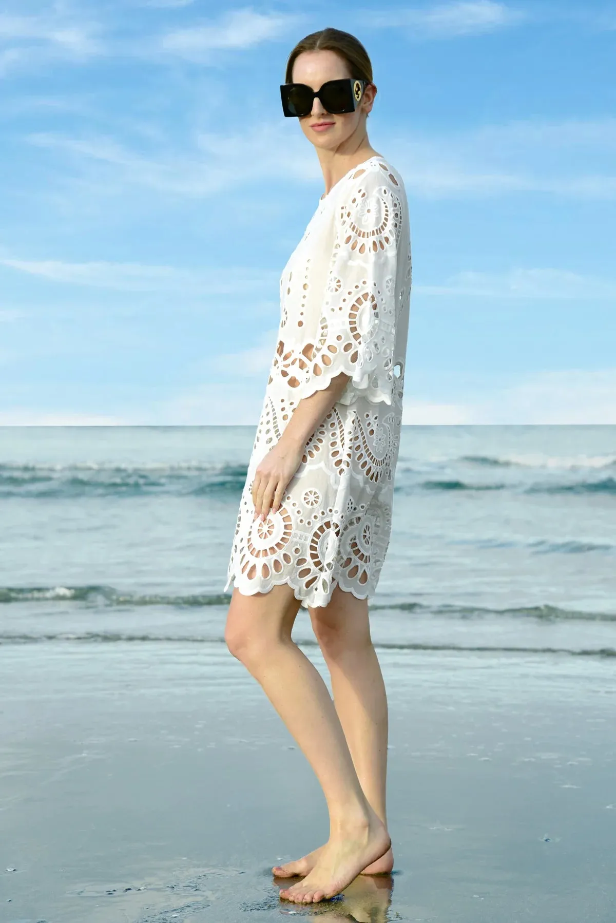 Can't Feel The Lace Dress - White