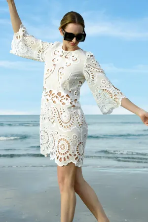 Can't Feel The Lace Dress - White