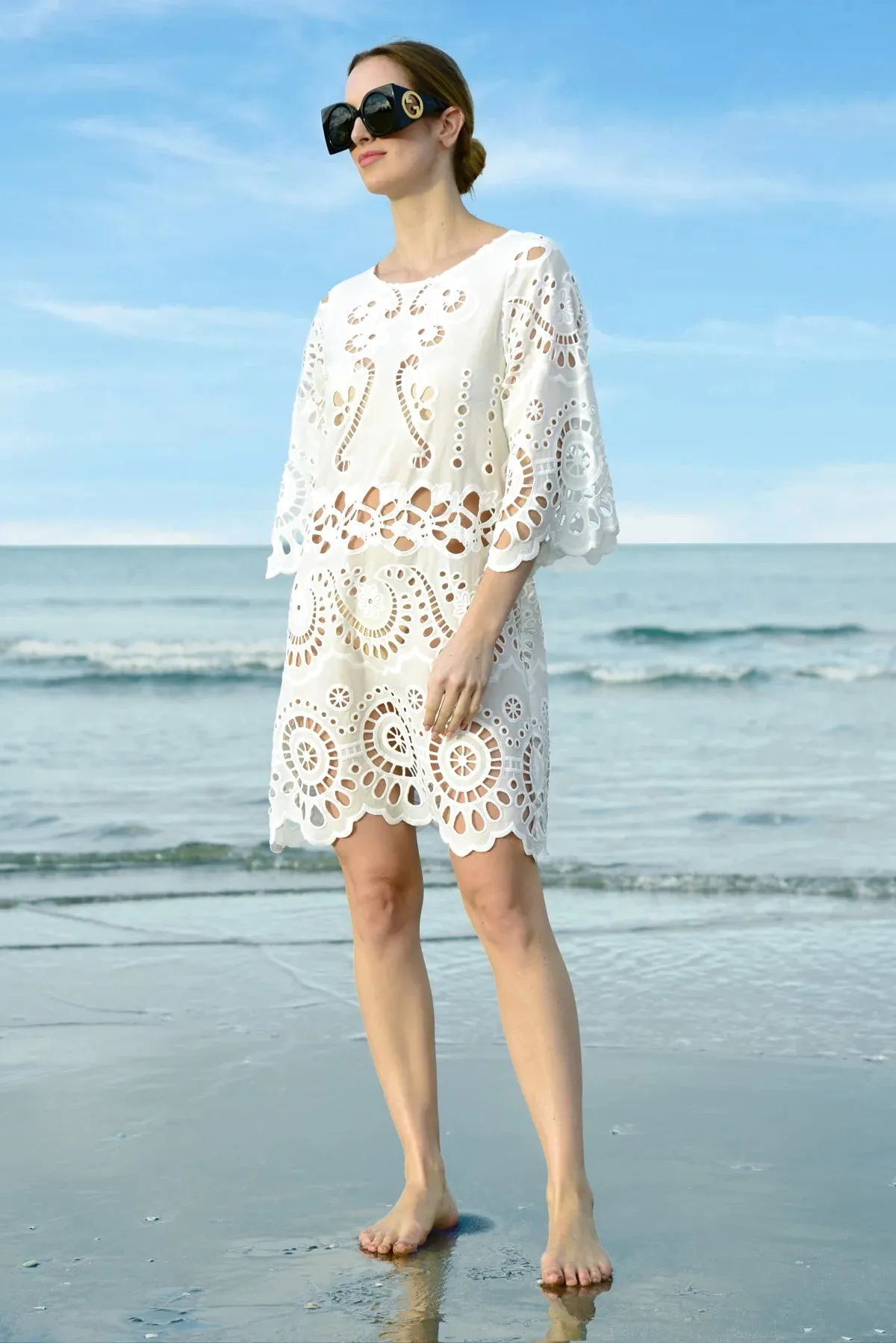 Can't Feel The Lace Dress - White