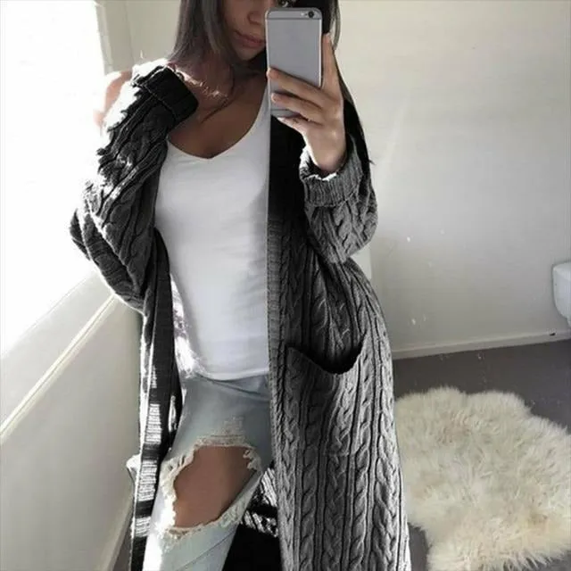 Casual Knitted Long Cardigan