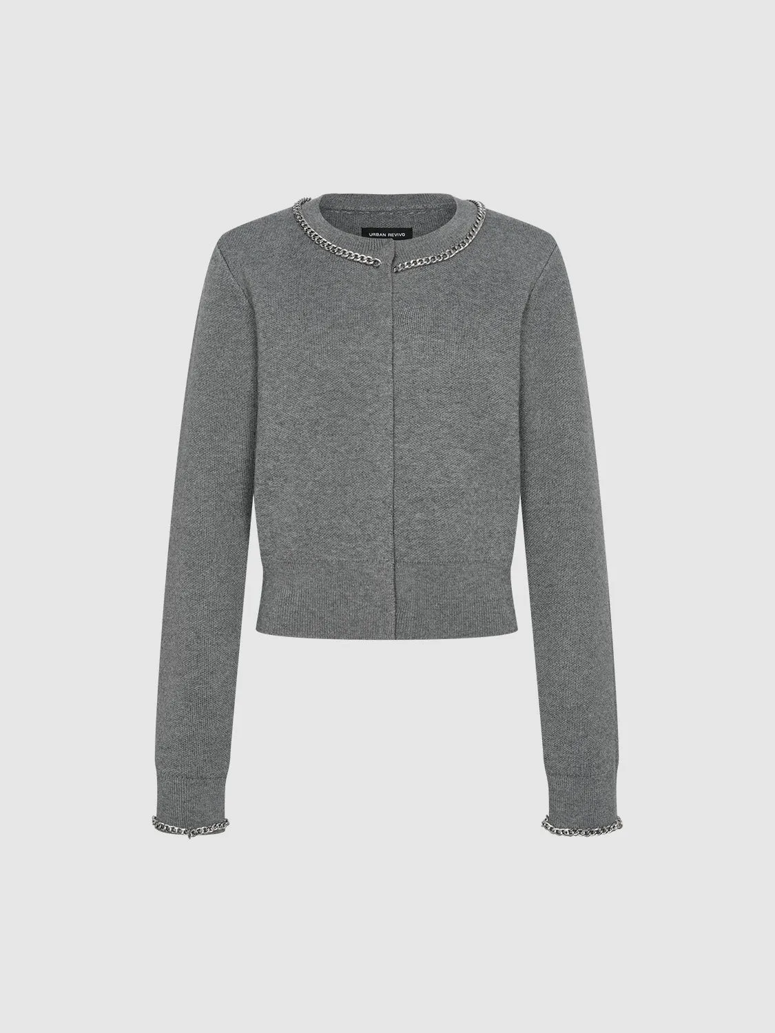 Chain Decor Knitted Cardigans