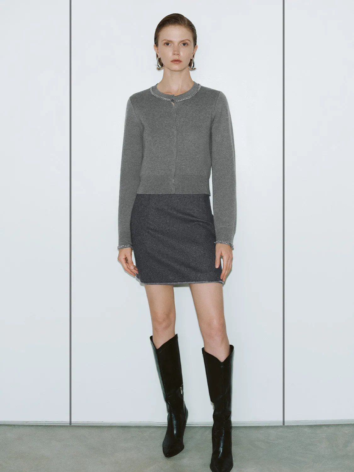 Chain Decor Knitted Cardigans