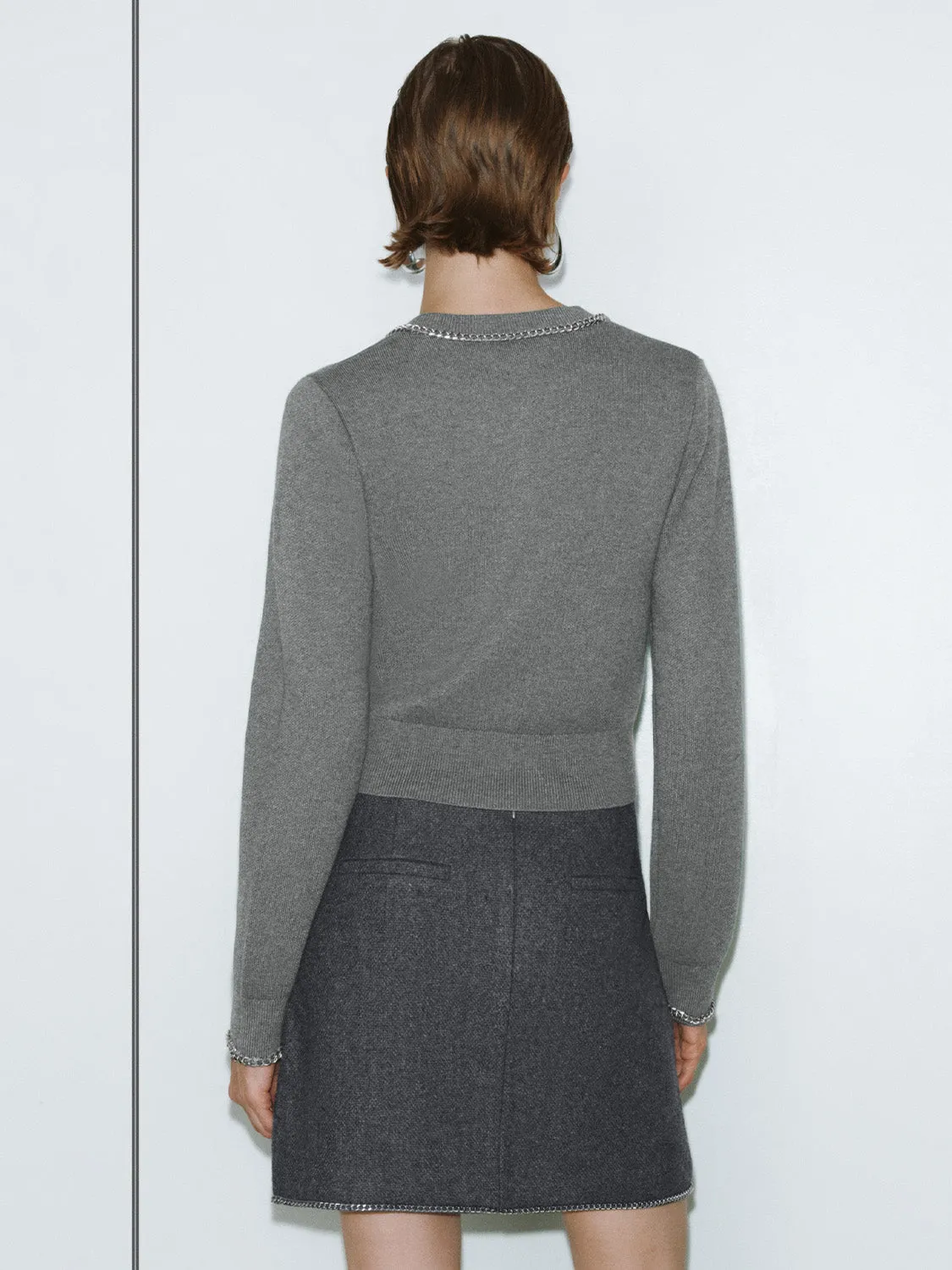 Chain Decor Knitted Cardigans