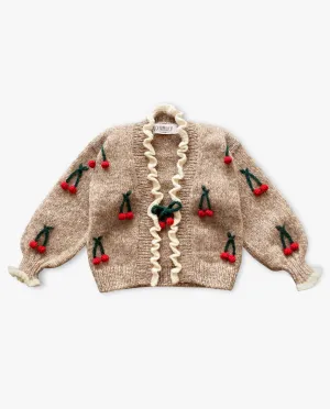 Cherries cardigan | Beigebrown