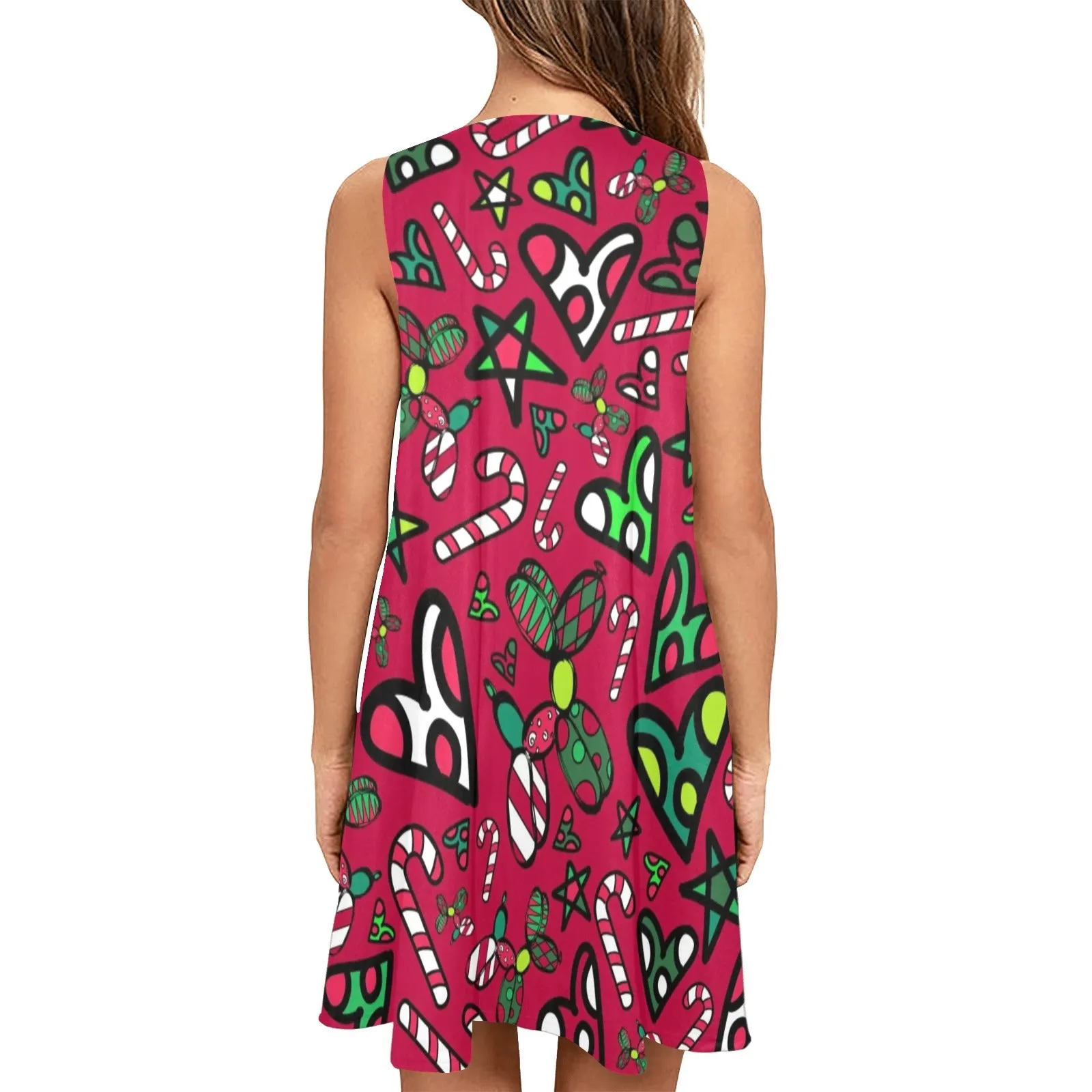 Christmas Jumble - Flared Shift Dress with Pockets (XS - 3XL)