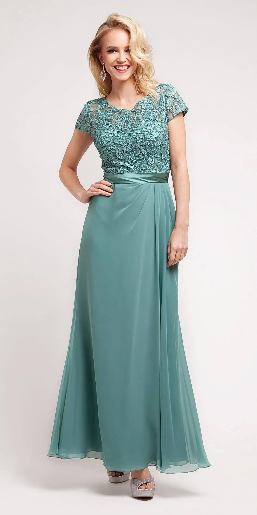 CLEARANCE - Cinderella Divine 1922 Long Dress Short Sleeve (Size 2XL)