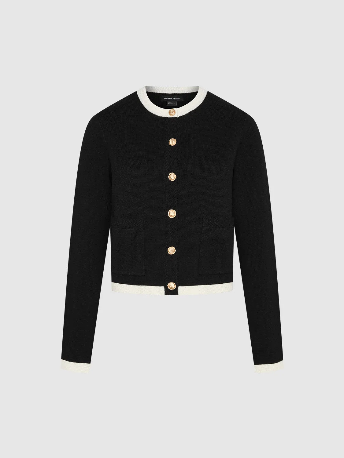 Collared Neck Knitted Cardigans