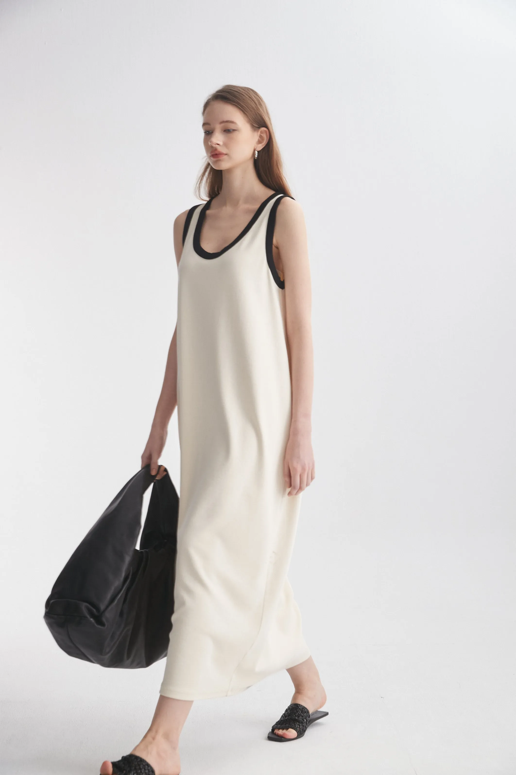 Contrasting Trim Dress