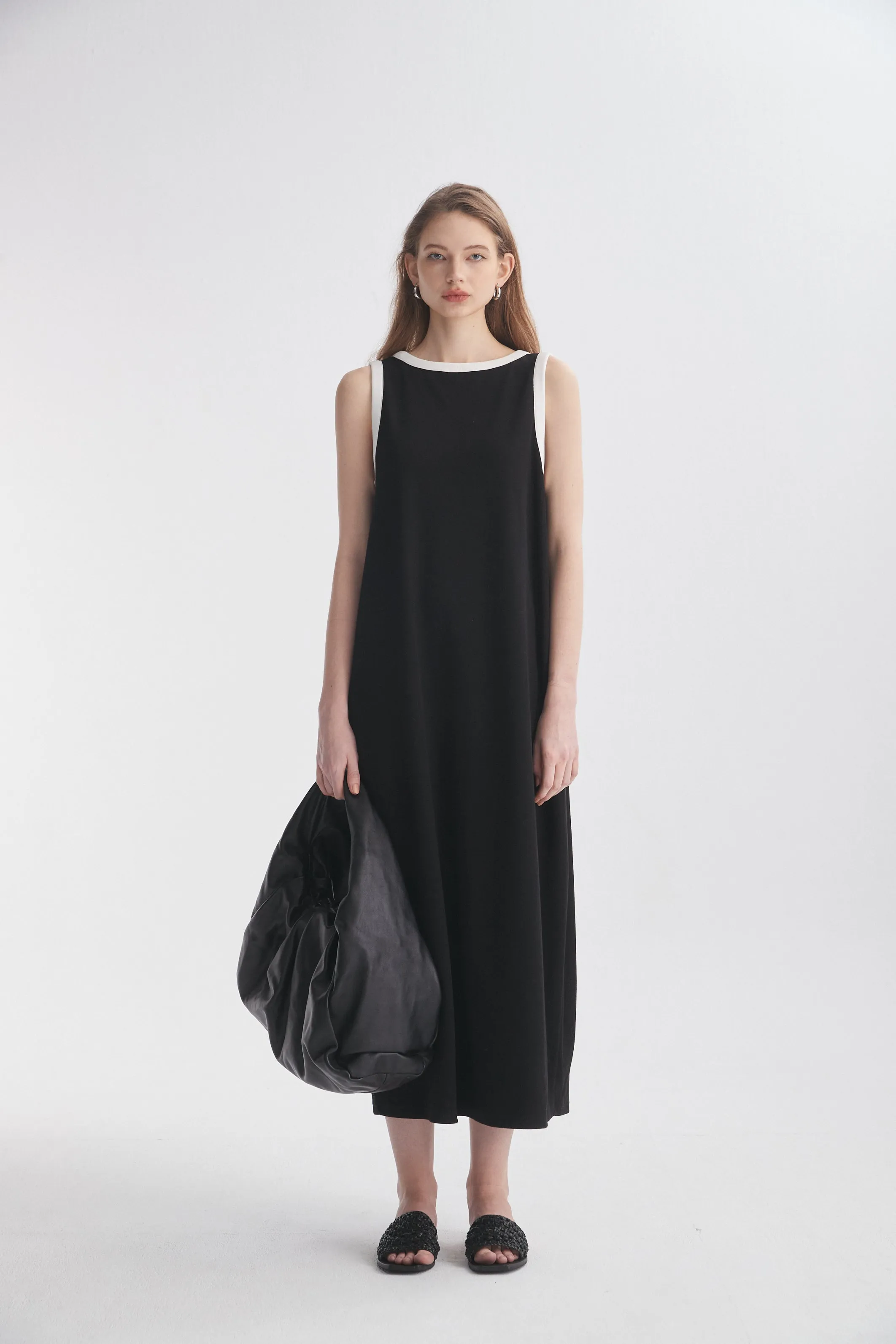 Contrasting Trim Dress
