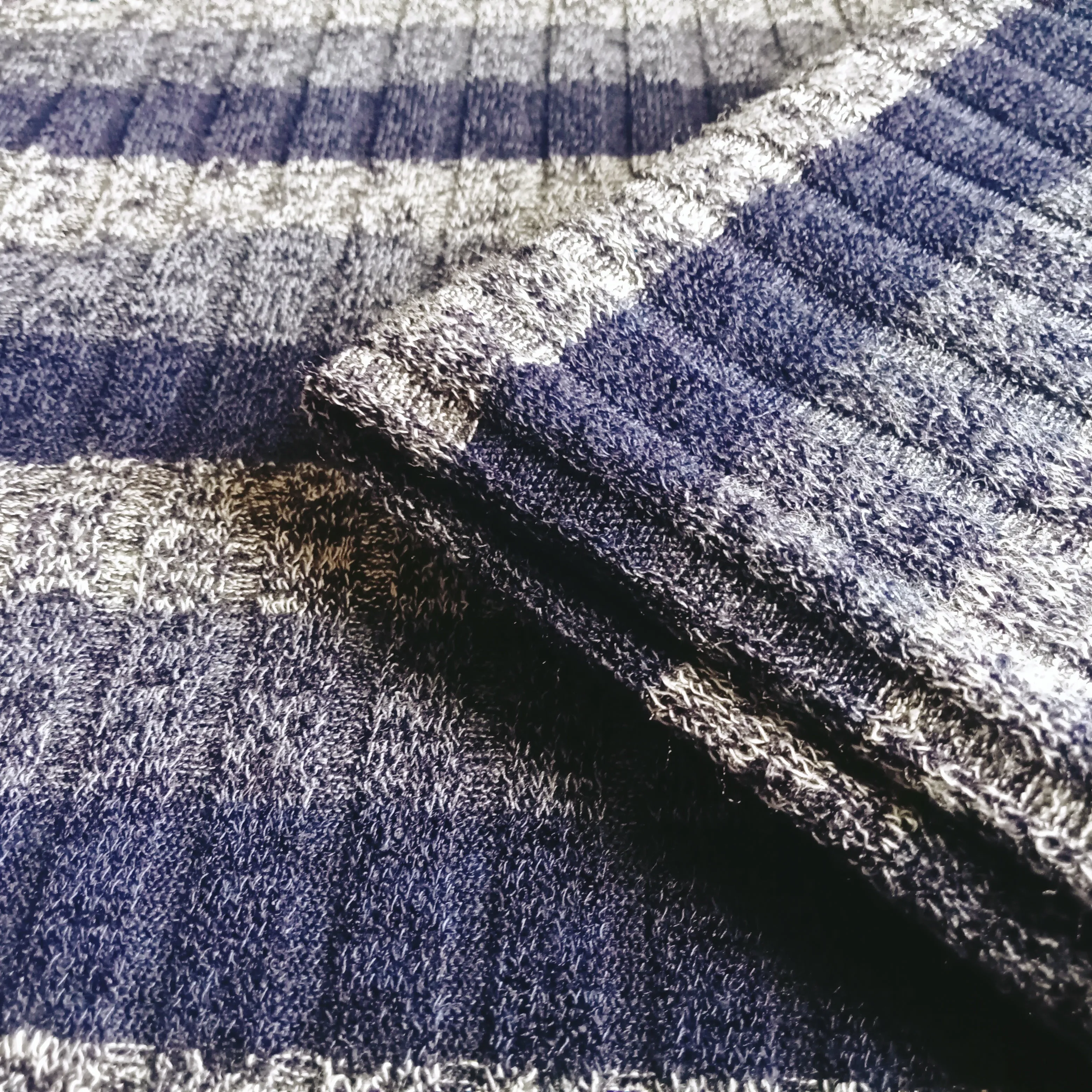 cooper - striped/ribbed marle knit- sold by1/2mtr