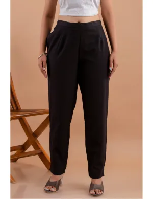 Cotton Flax Pants - Black
