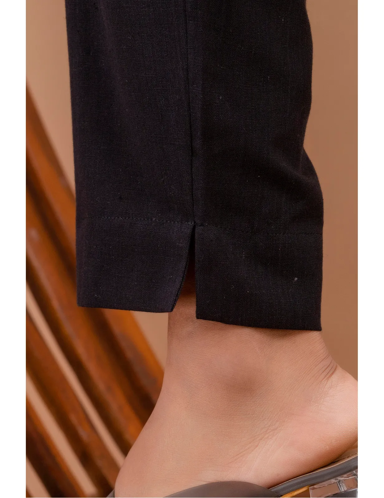 Cotton Flax Pants - Black