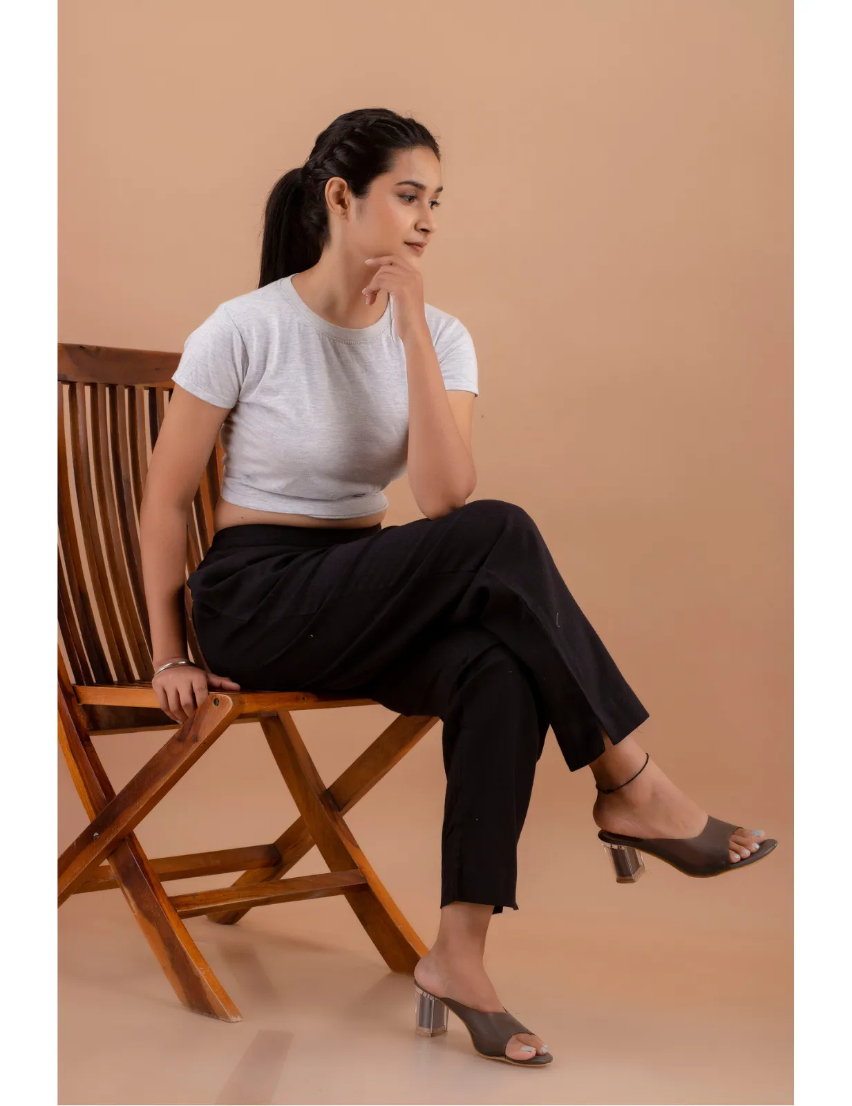 Cotton Flax Pants - Black