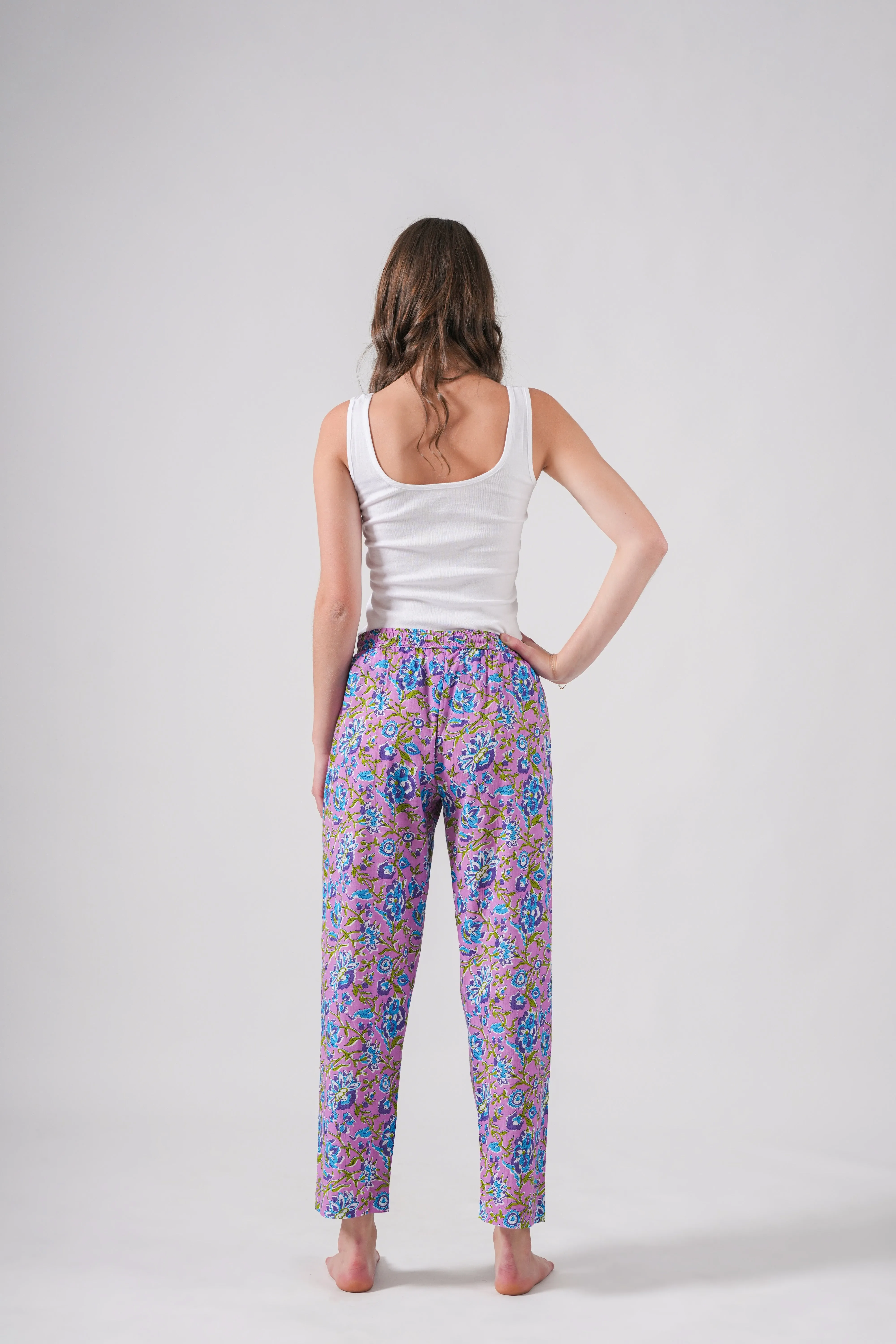 Cotton Pajama Pants Women - Mystic Lavender