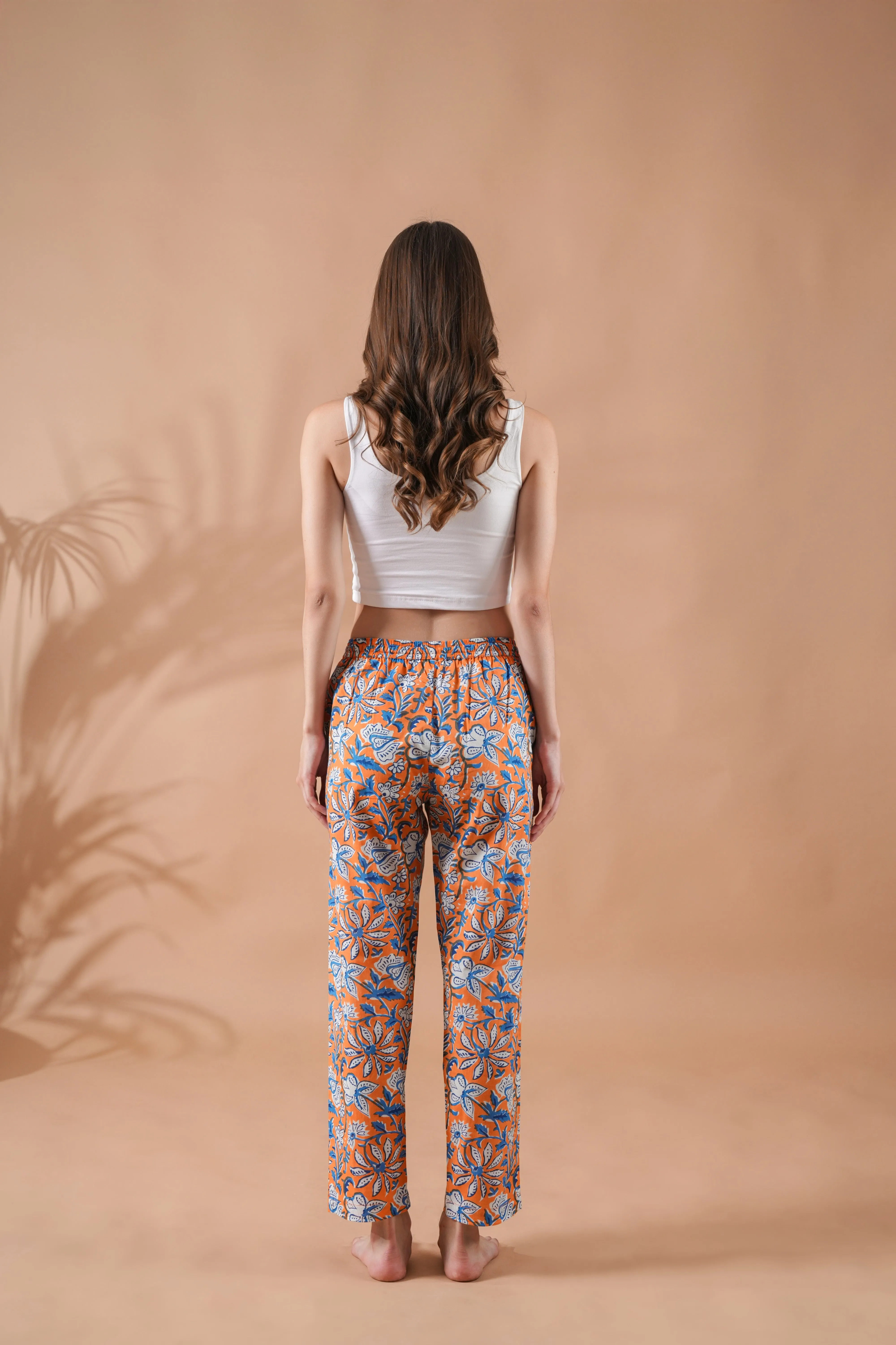 Cotton Pajama Pants Women - Vibrant Vines
