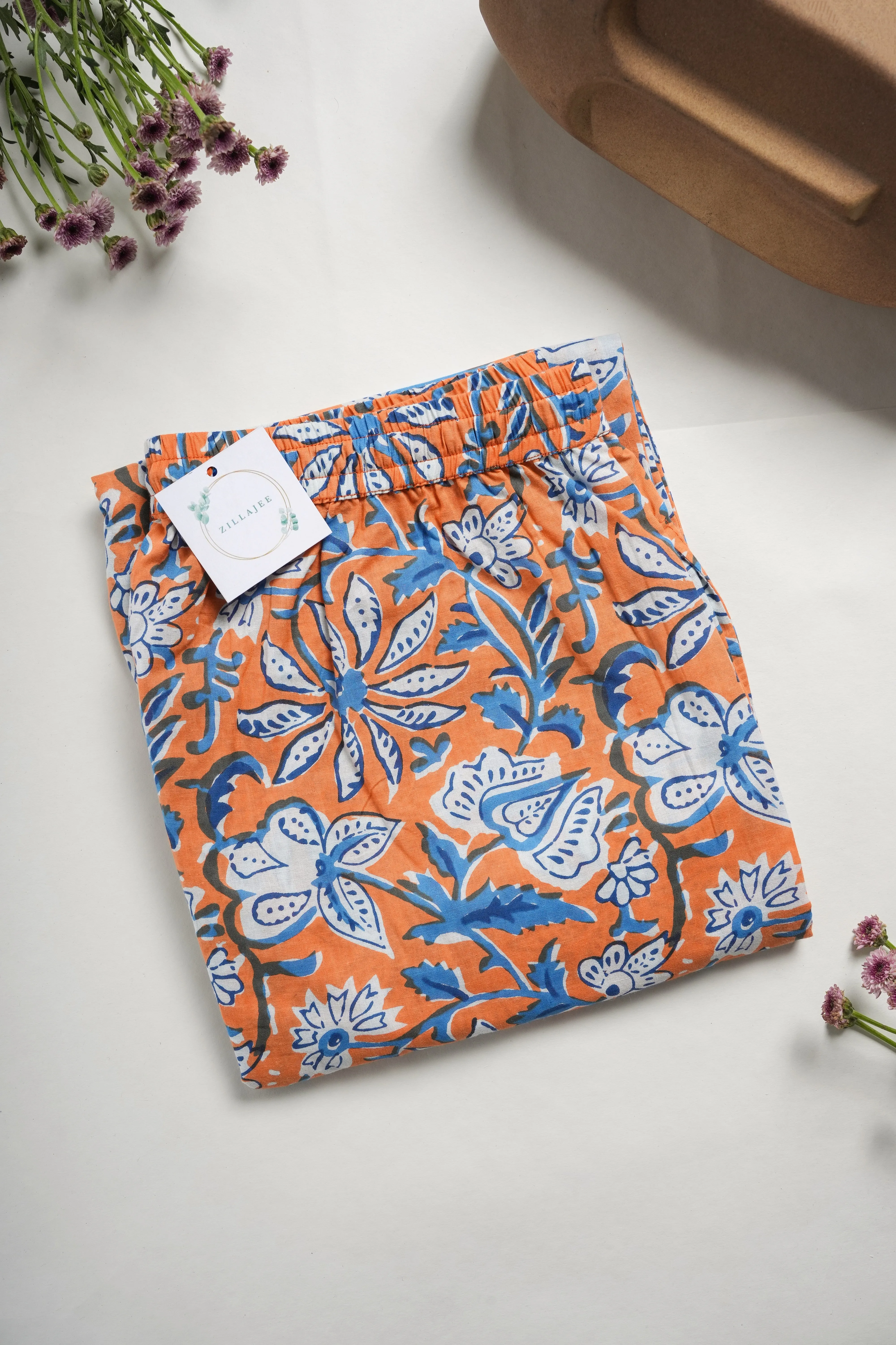 Cotton Pajama Pants Women - Vibrant Vines