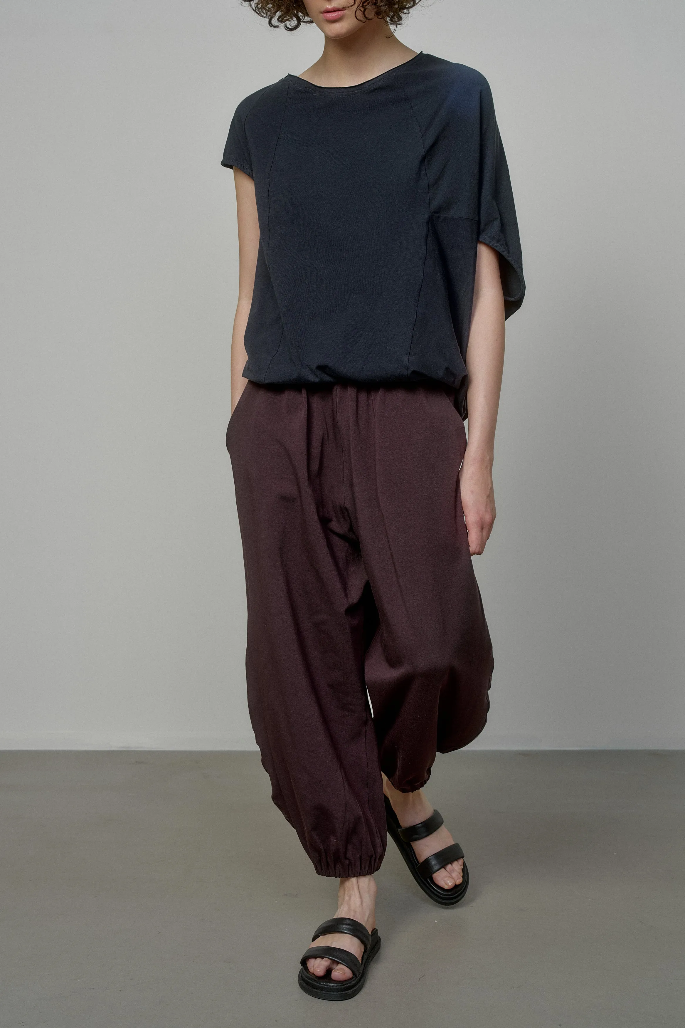 COTTON PANTS WITH ELASTIC WAIST AND CUFFS