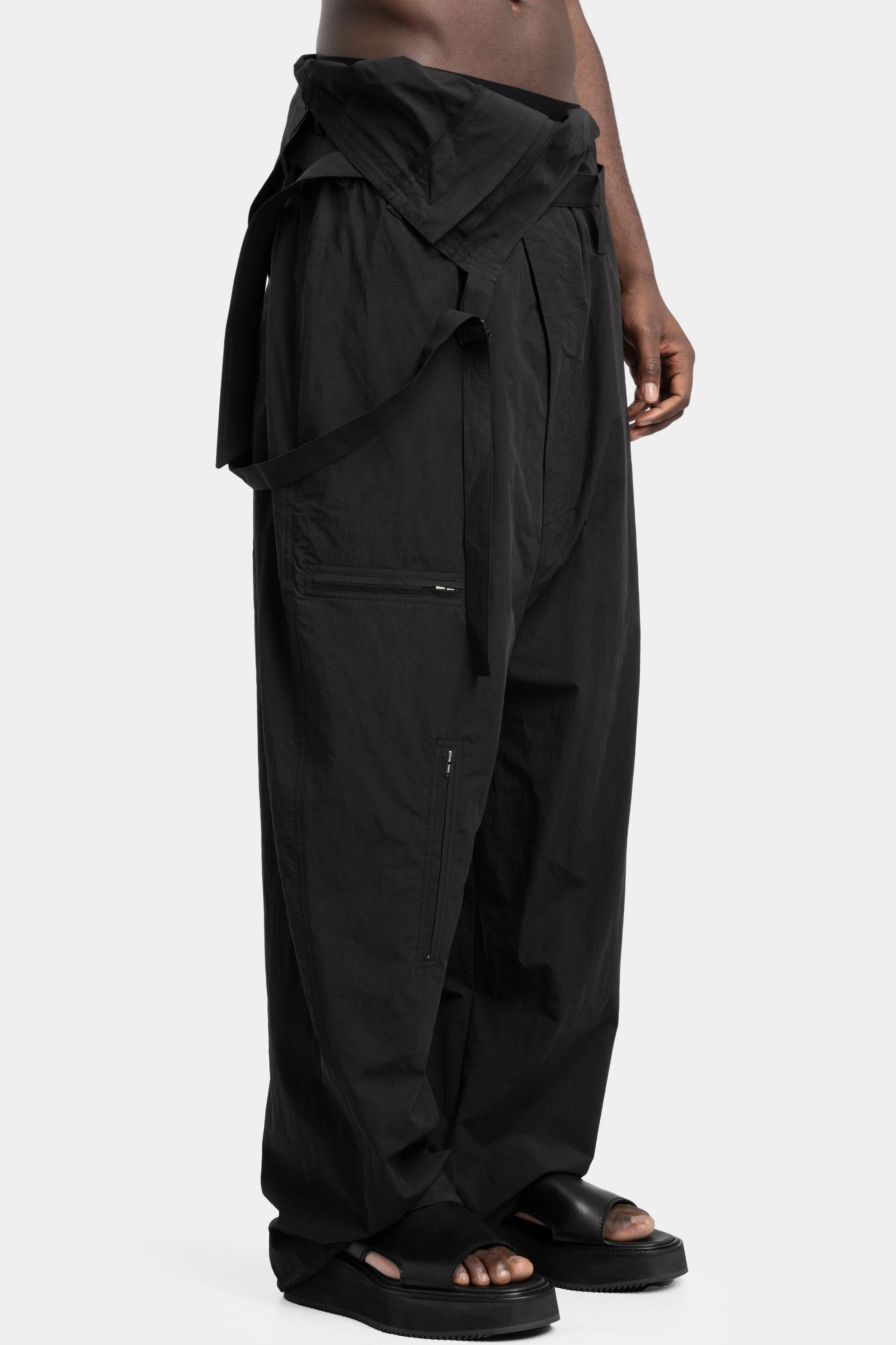 Cotton suspender jumpsuit trousers