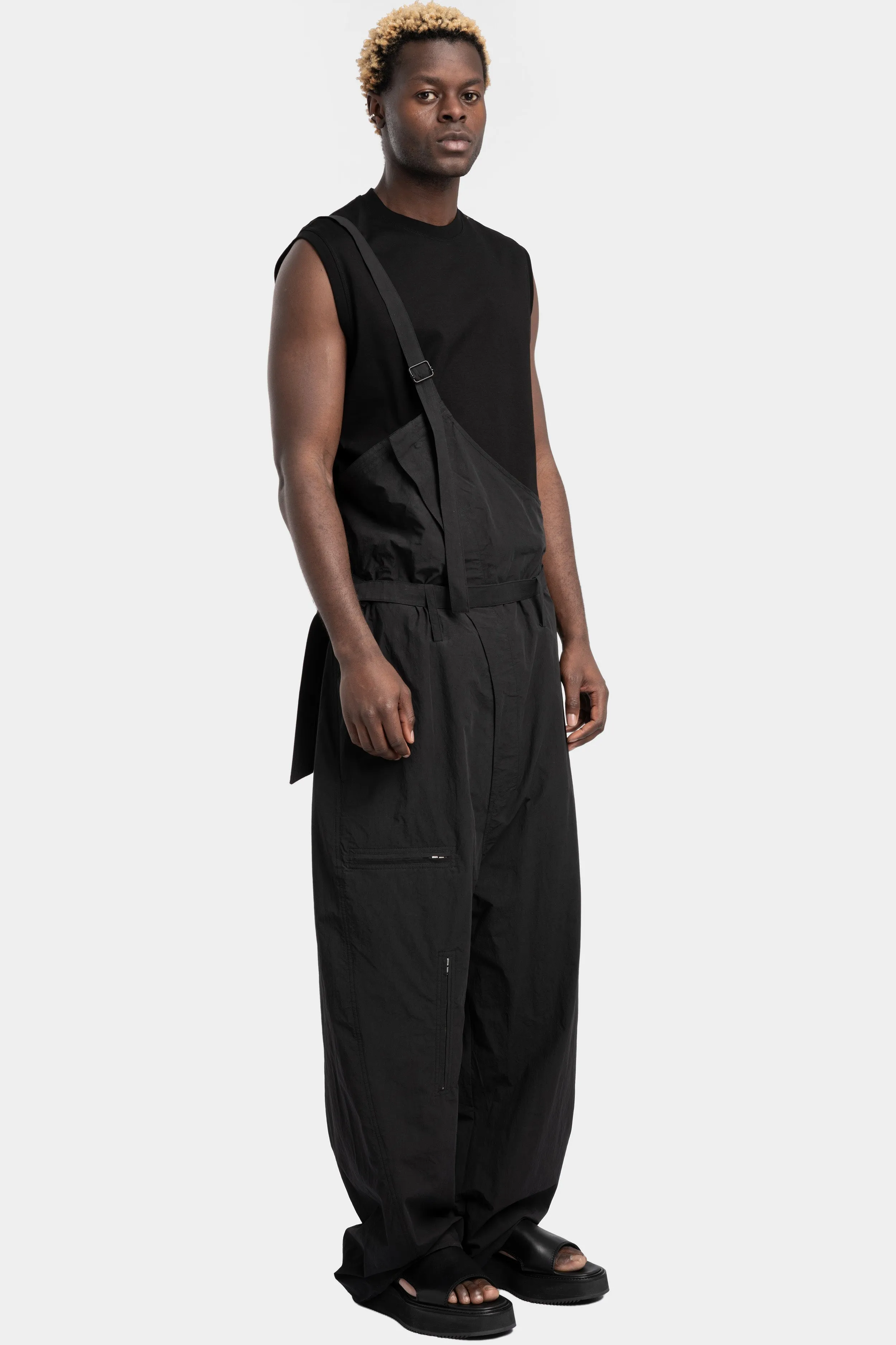 Cotton suspender jumpsuit trousers