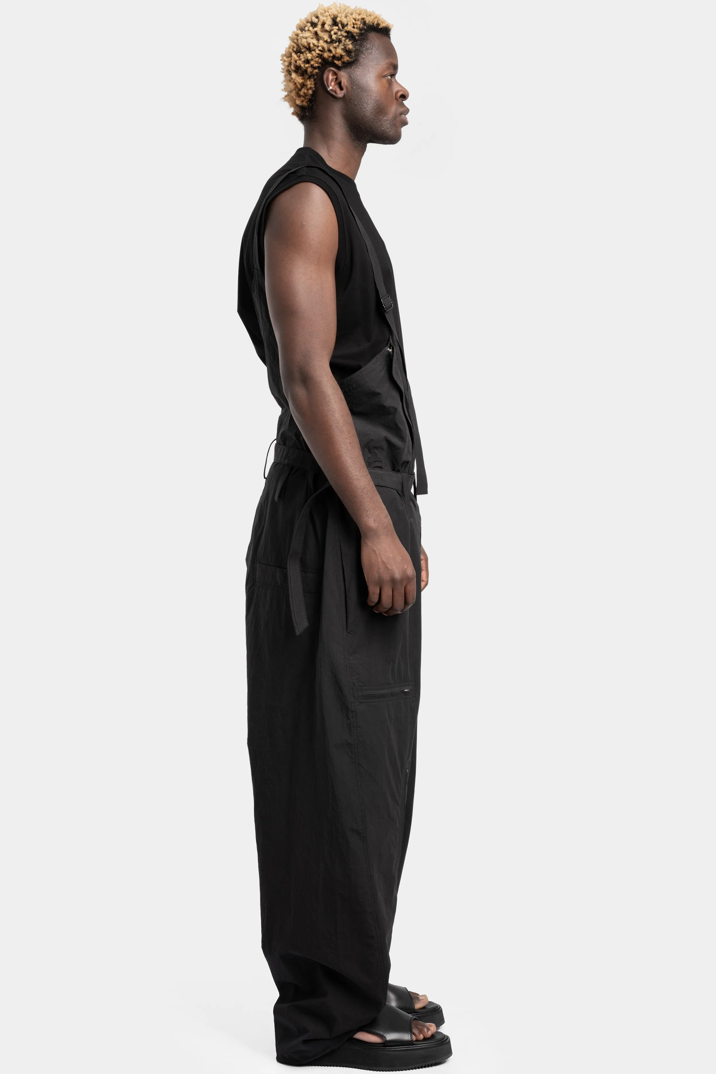 Cotton suspender jumpsuit trousers