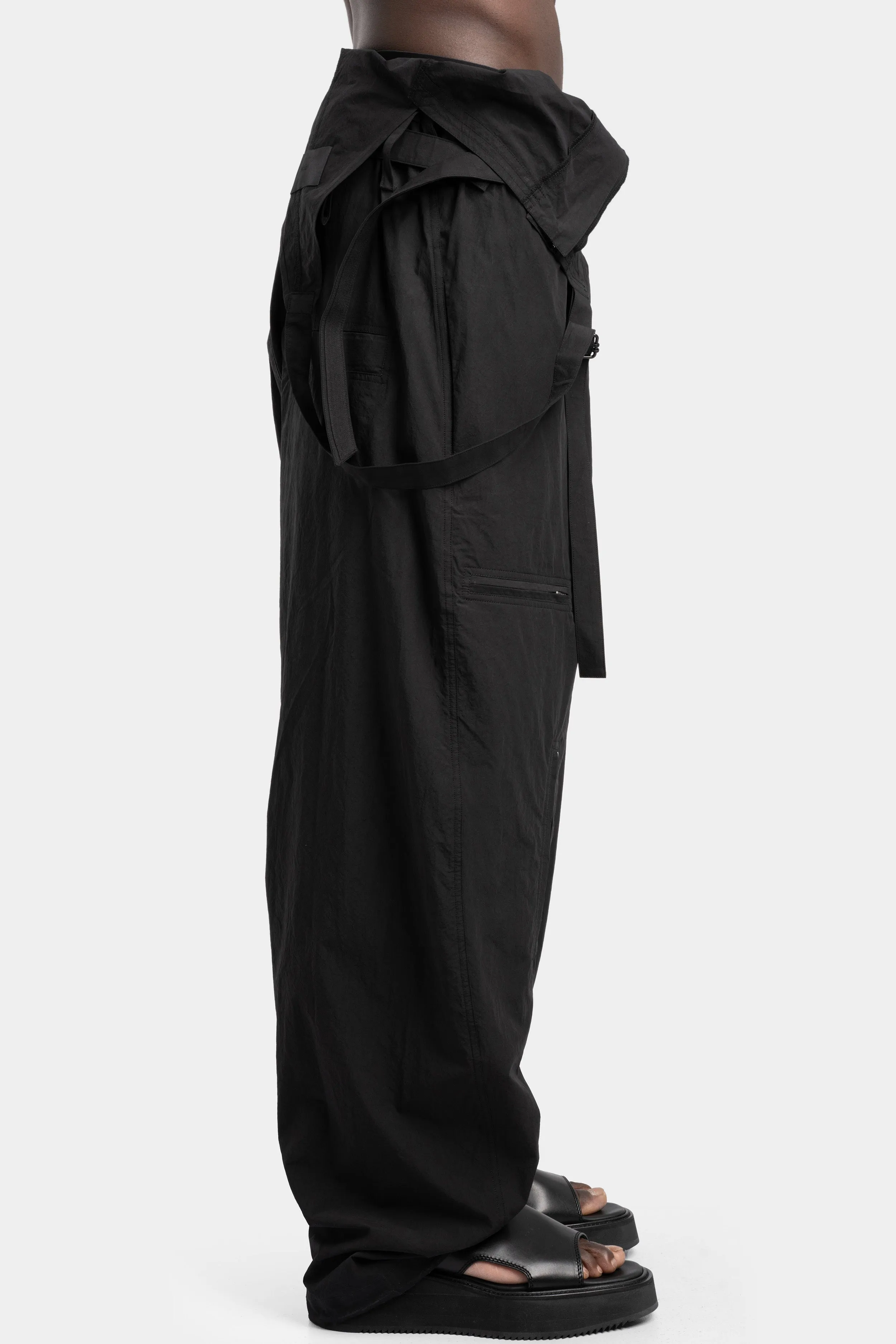 Cotton suspender jumpsuit trousers