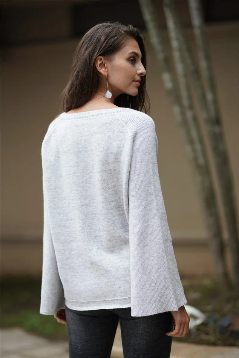 Creamtopmall Commuter V-neck Loose Knitted Shirt