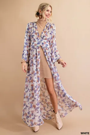 CRINKLE CHIFFON LONG CADIGUN