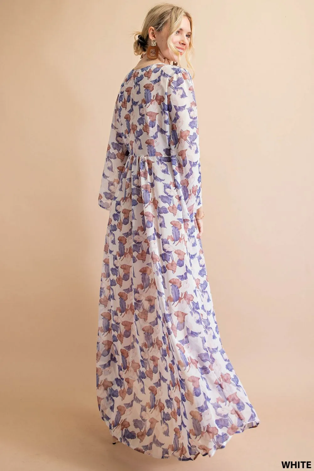 CRINKLE CHIFFON LONG CADIGUN