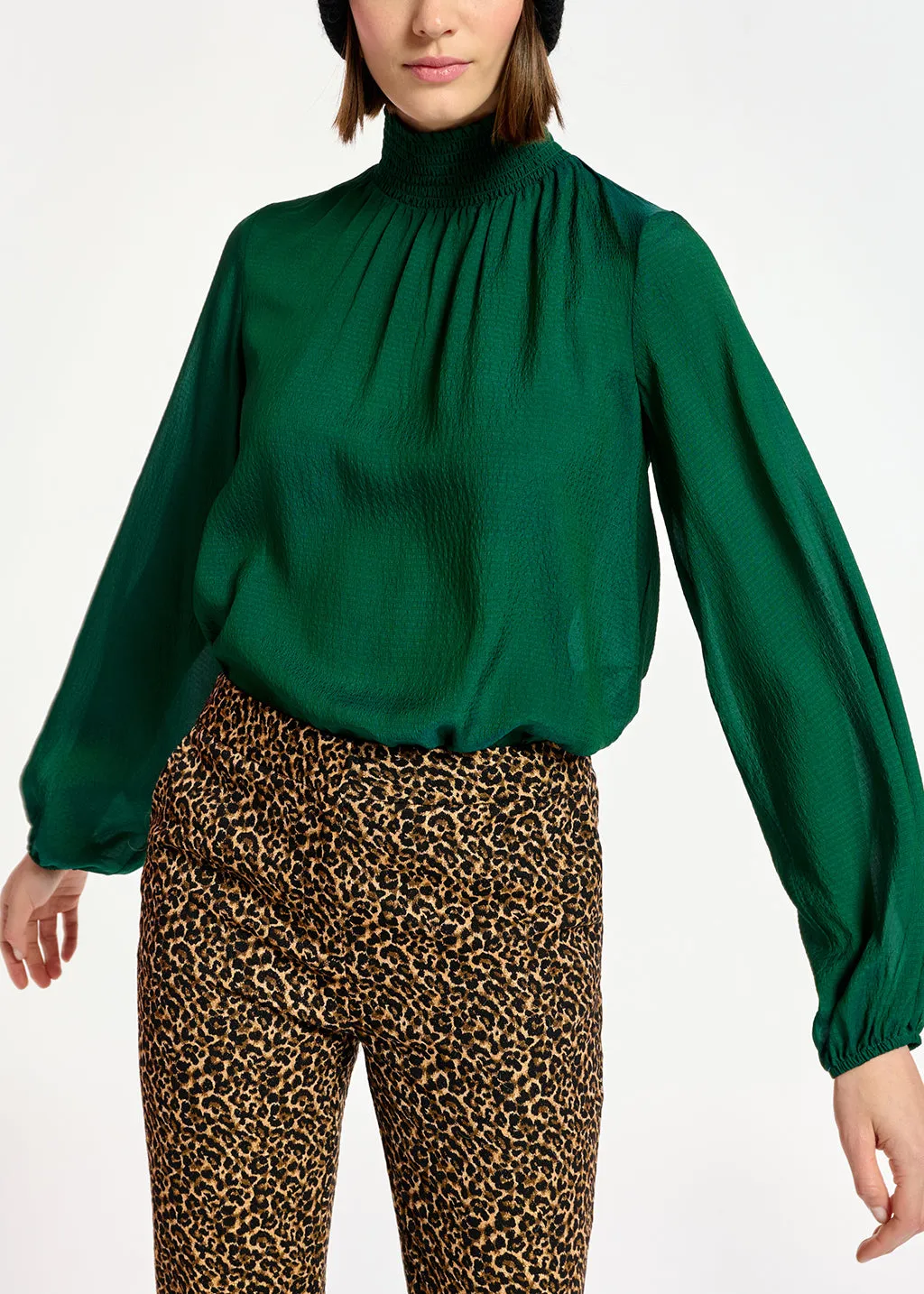 Dark green loose-fit top