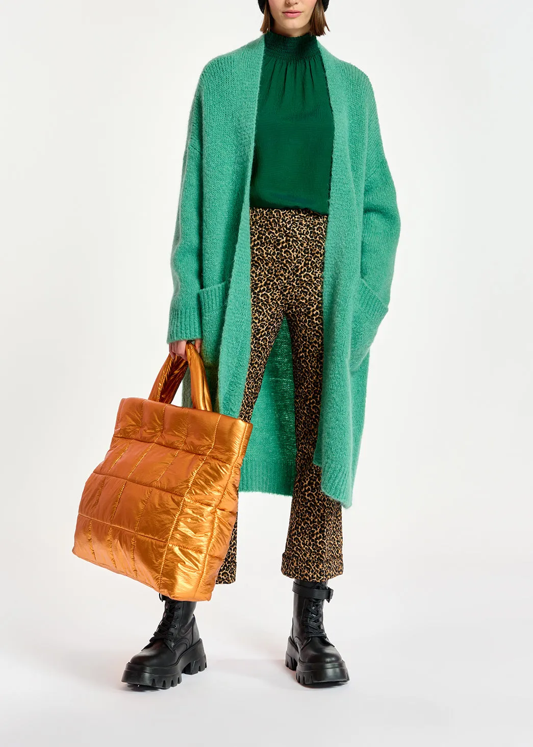 Dark green loose-fit top