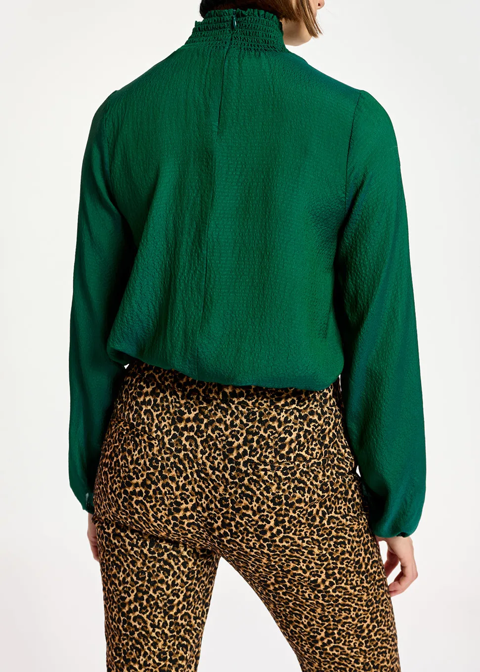Dark green loose-fit top