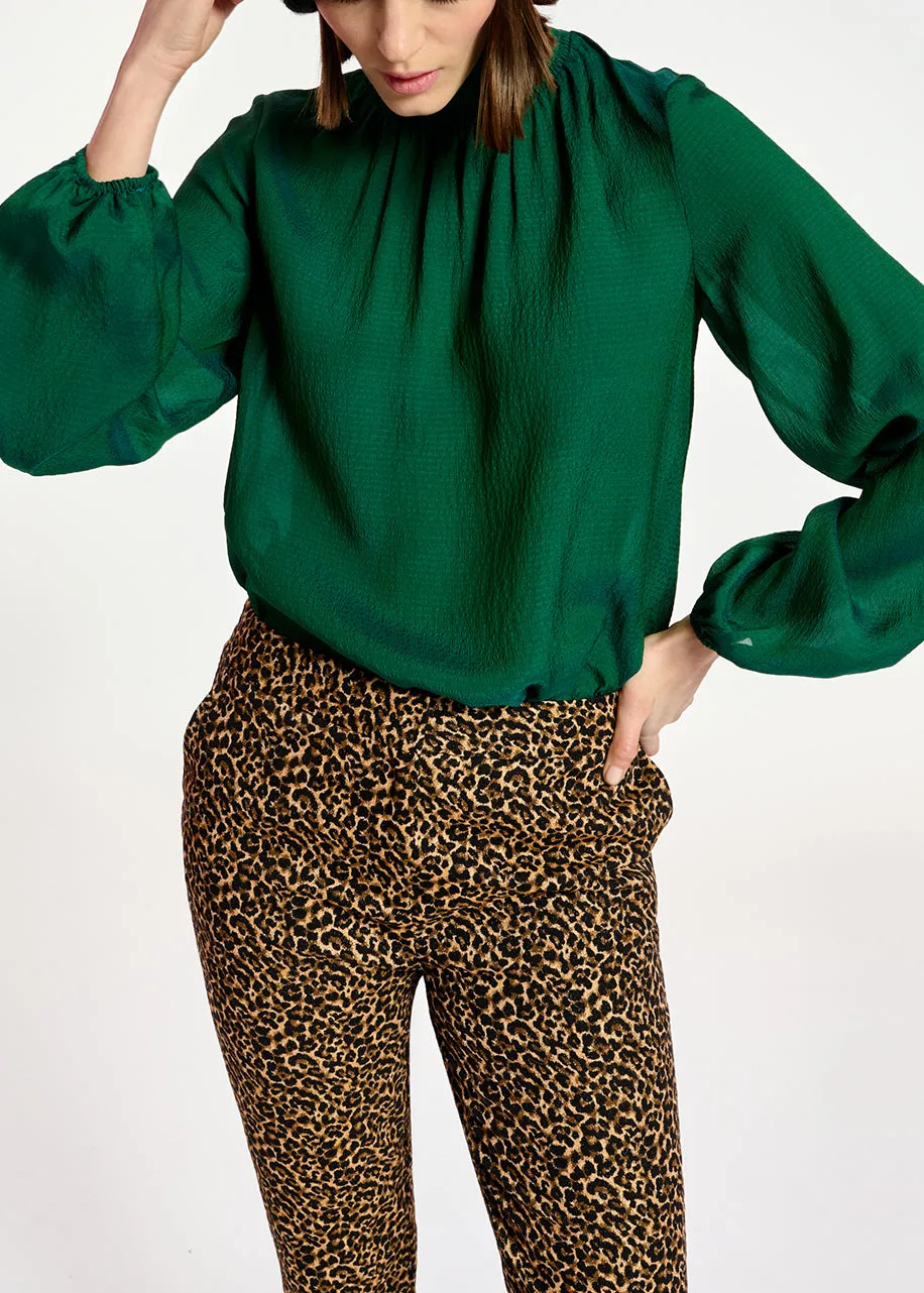 Dark green loose-fit top