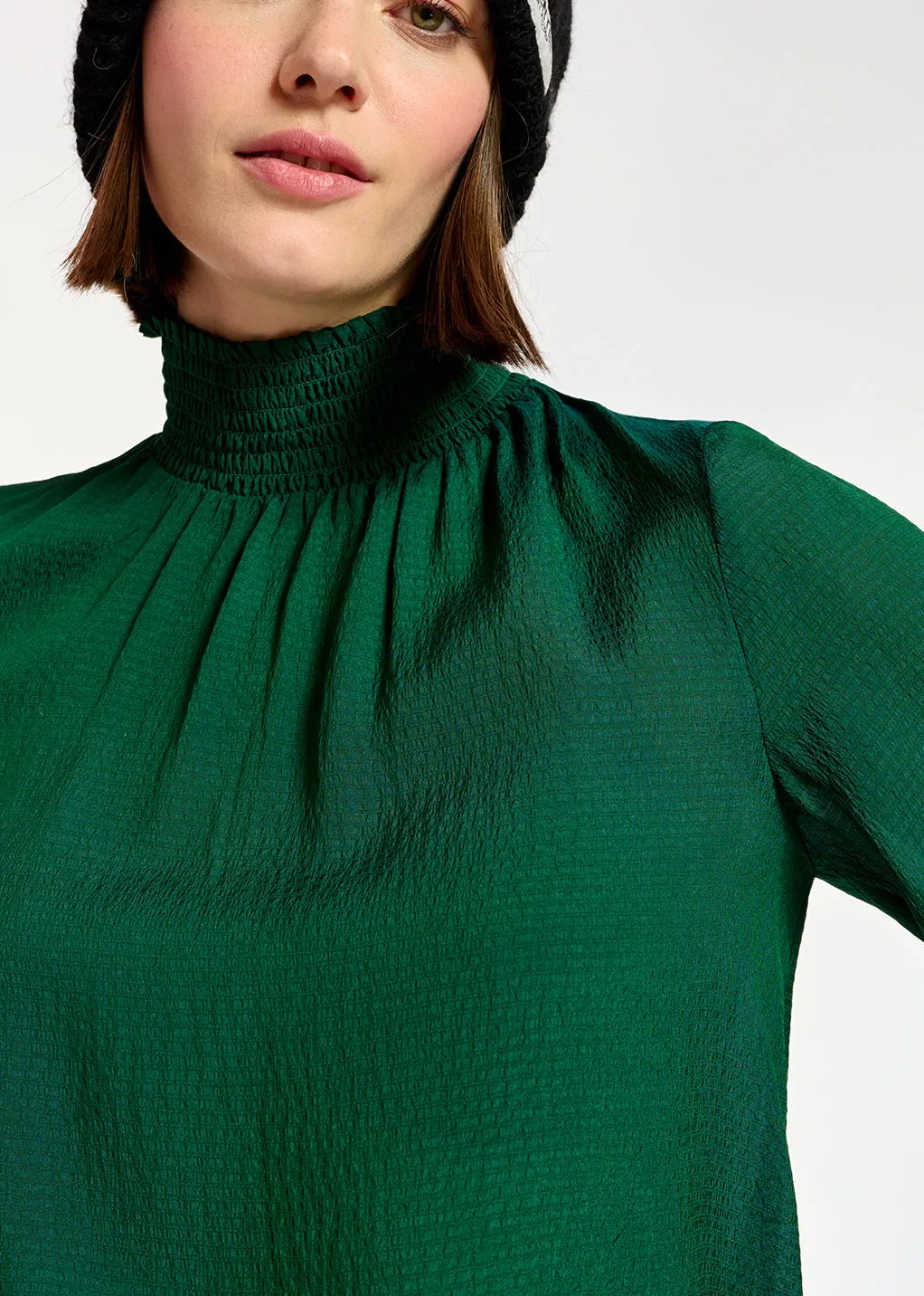 Dark green loose-fit top