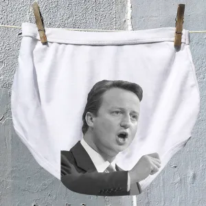 David Cameron's face on adult Political Pants