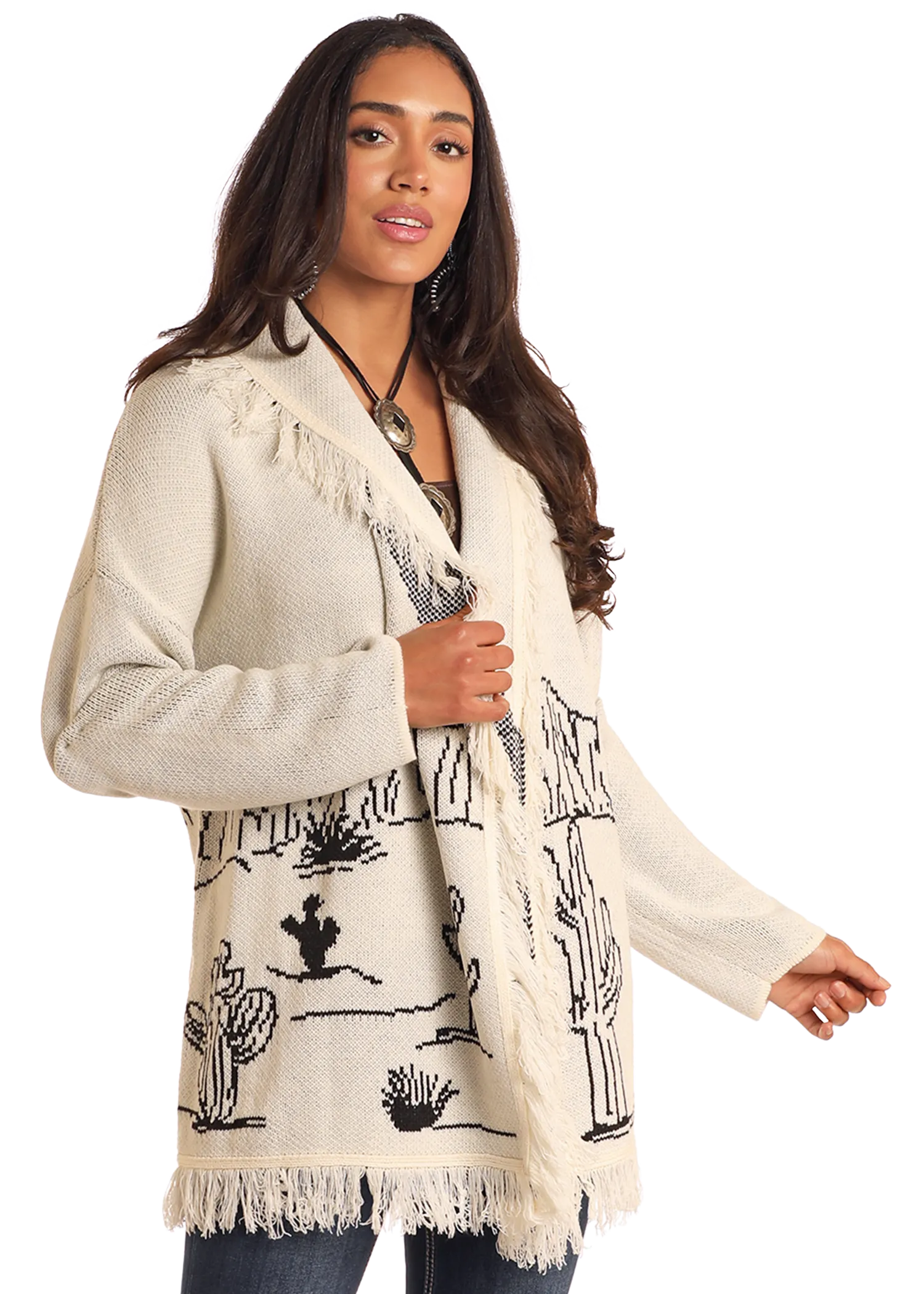 Desertscape Fringe Cardigan