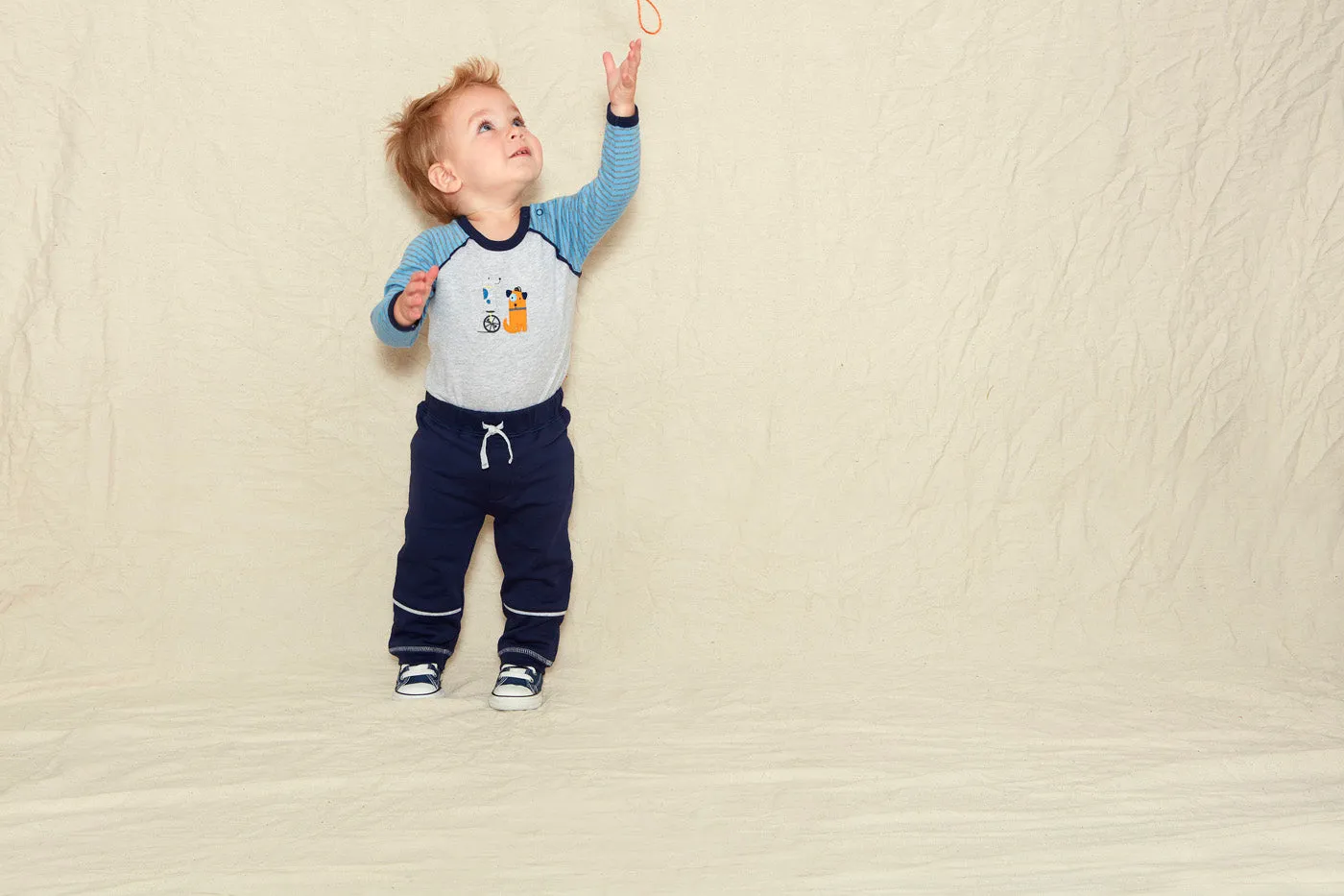 Dog Tricks Bodysuit and Navy French Terry Pants Set