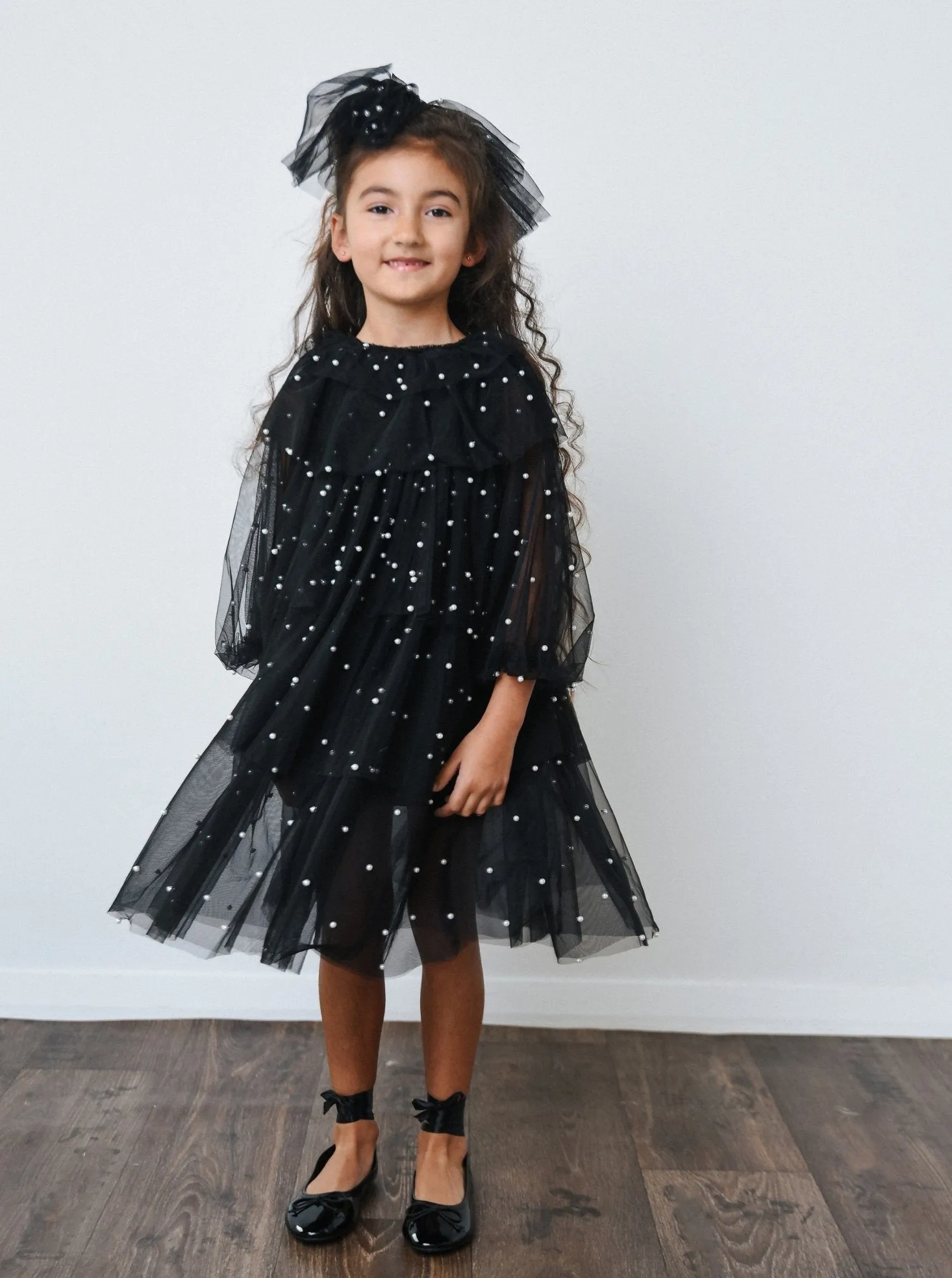 DOLLY Pearl Pierrot Tulle dress - Black