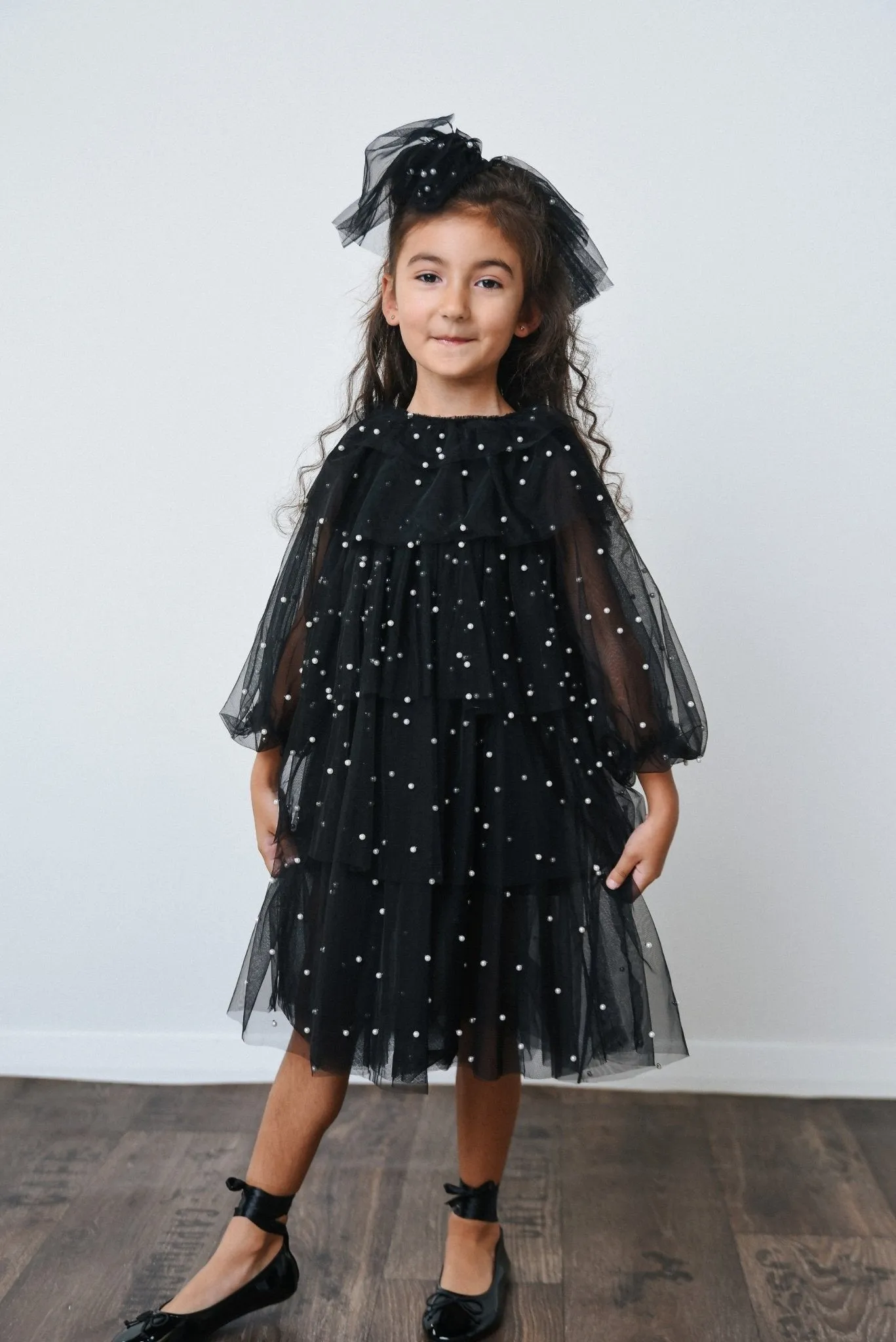 DOLLY Pearl Pierrot Tulle dress - Black