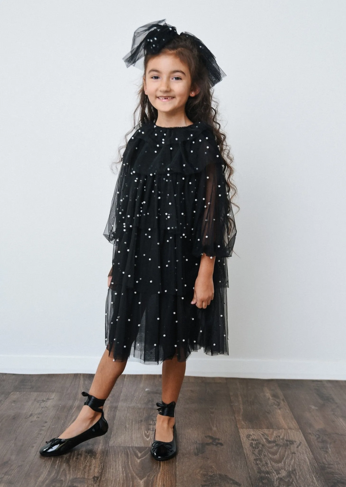DOLLY Pearl Pierrot Tulle dress - Black